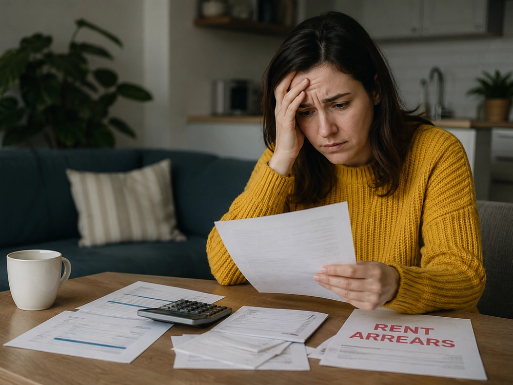 Christchurch based tenant reading documents about rental tribunals and how to manage their rental arrears.
