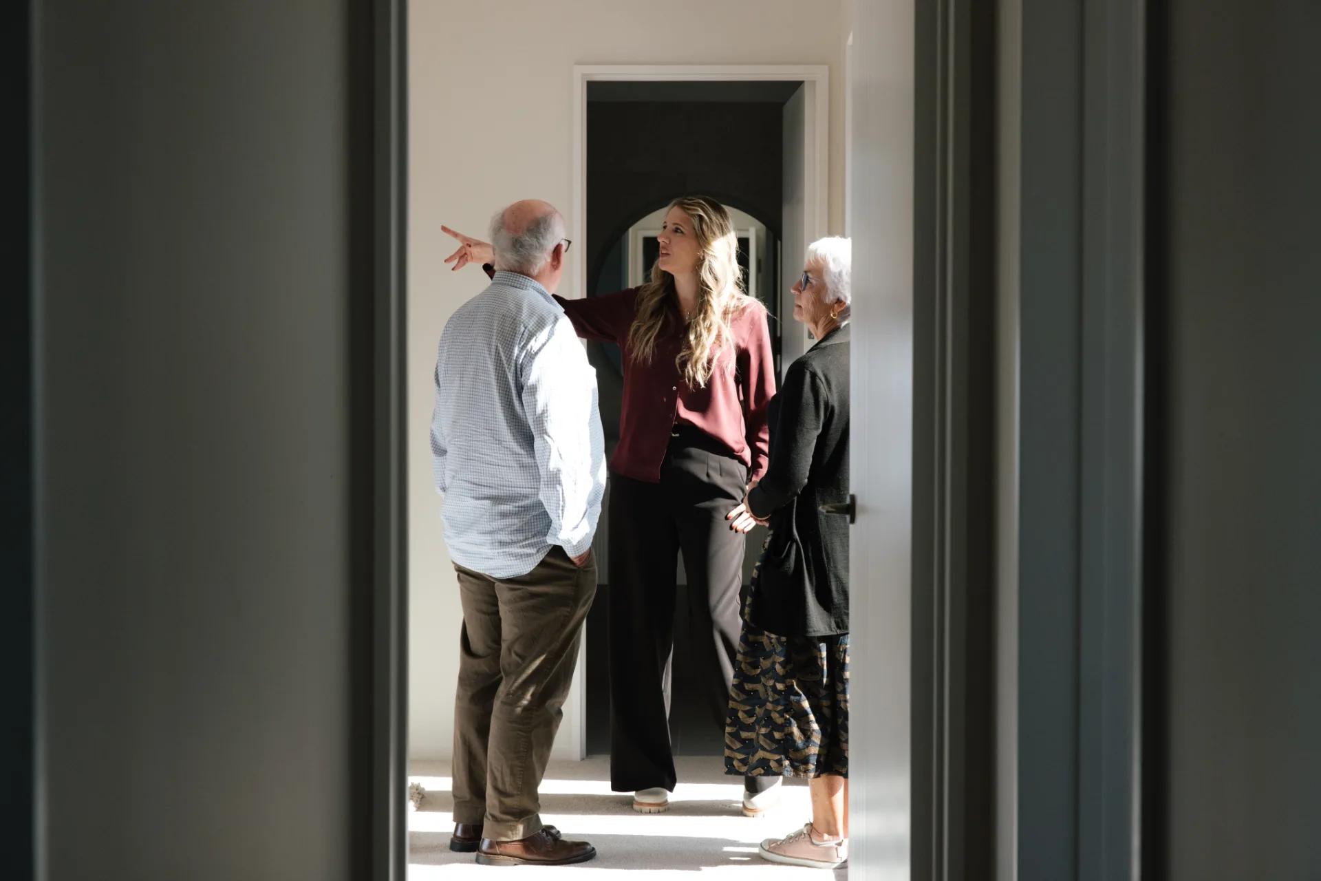 Ted Property Manager showing tenants around a Christchurch property