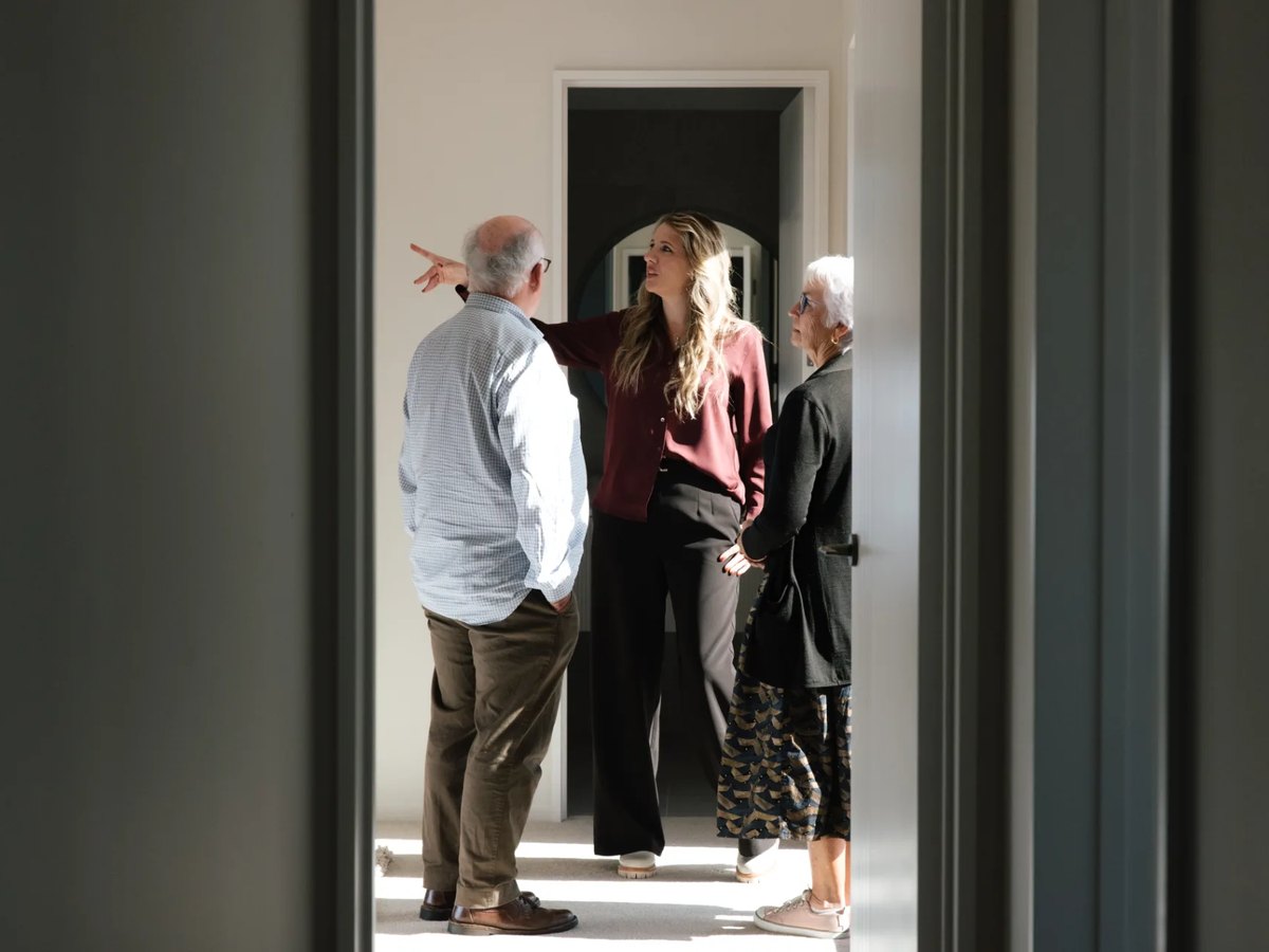 Ted Property Manager showing tenants around a Christchurch property