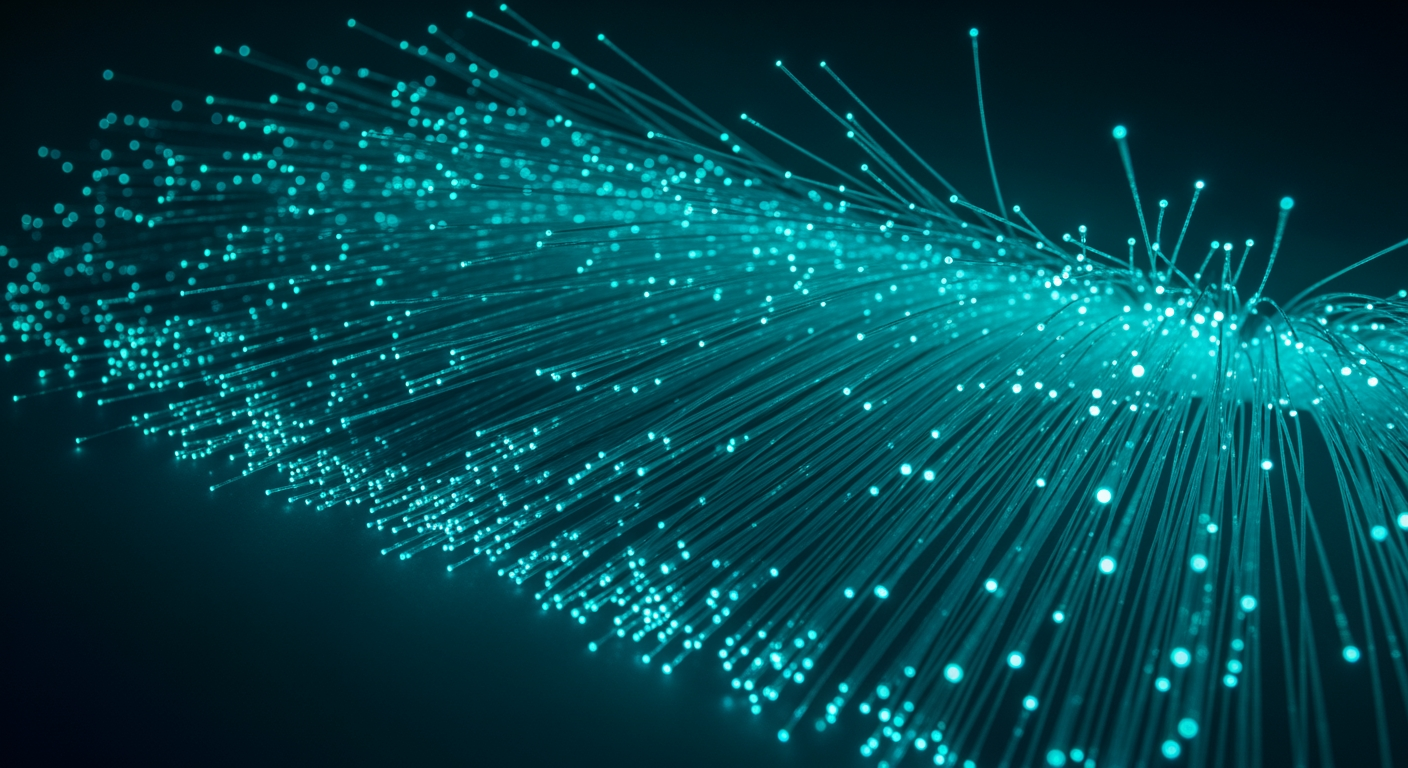 Dense parallel fiber optic strands — market data feed
