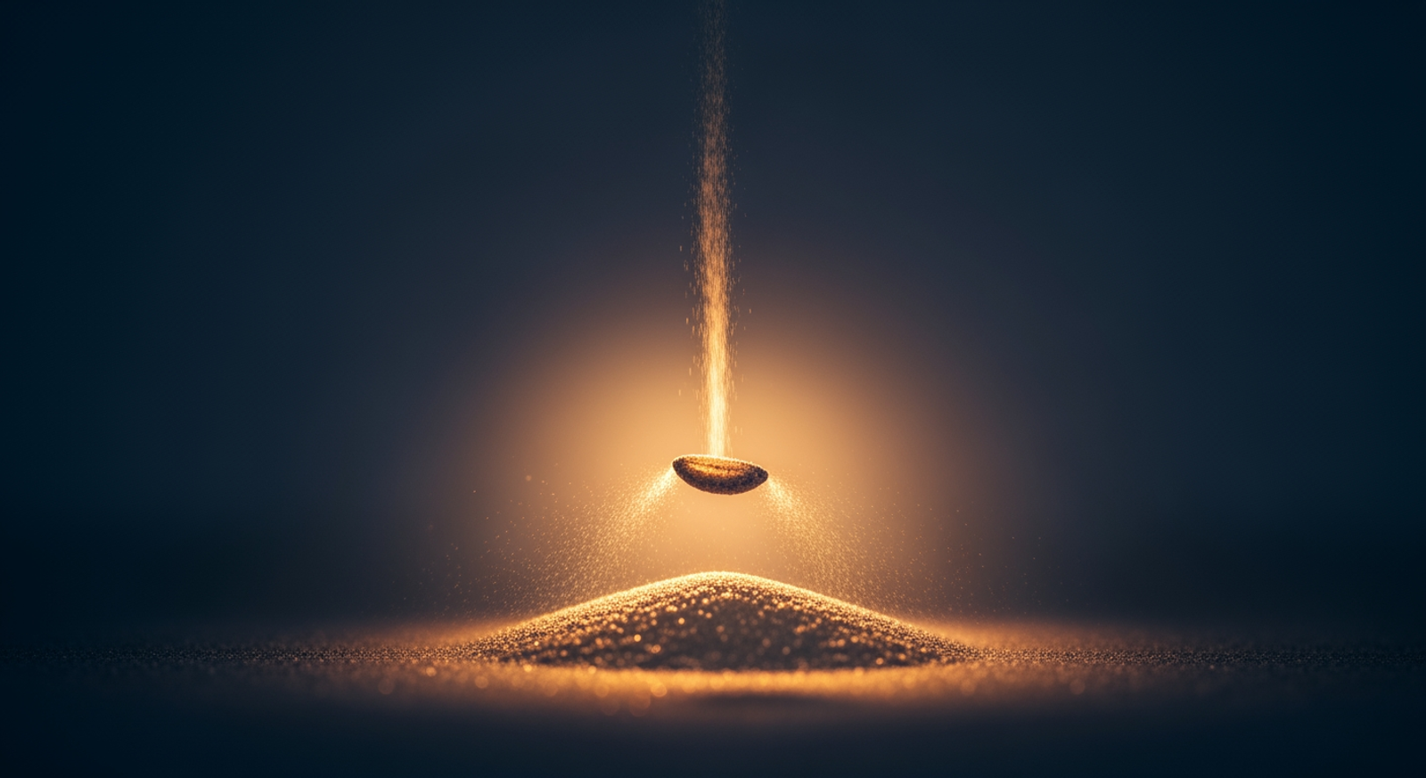 A single grain falling in a beam of light — measurable decay over time