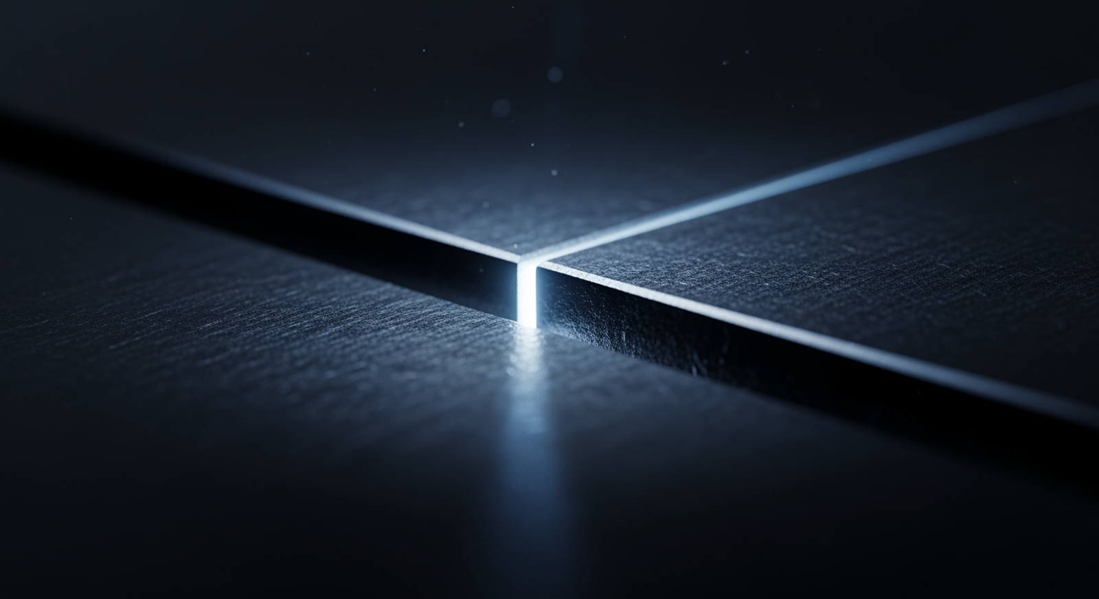 Two precision surfaces meeting at a fine seam — clip-size discipline as engineering