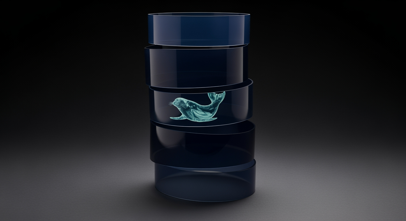 Vertical stack of bands with a seal-like pattern — due-diligence file