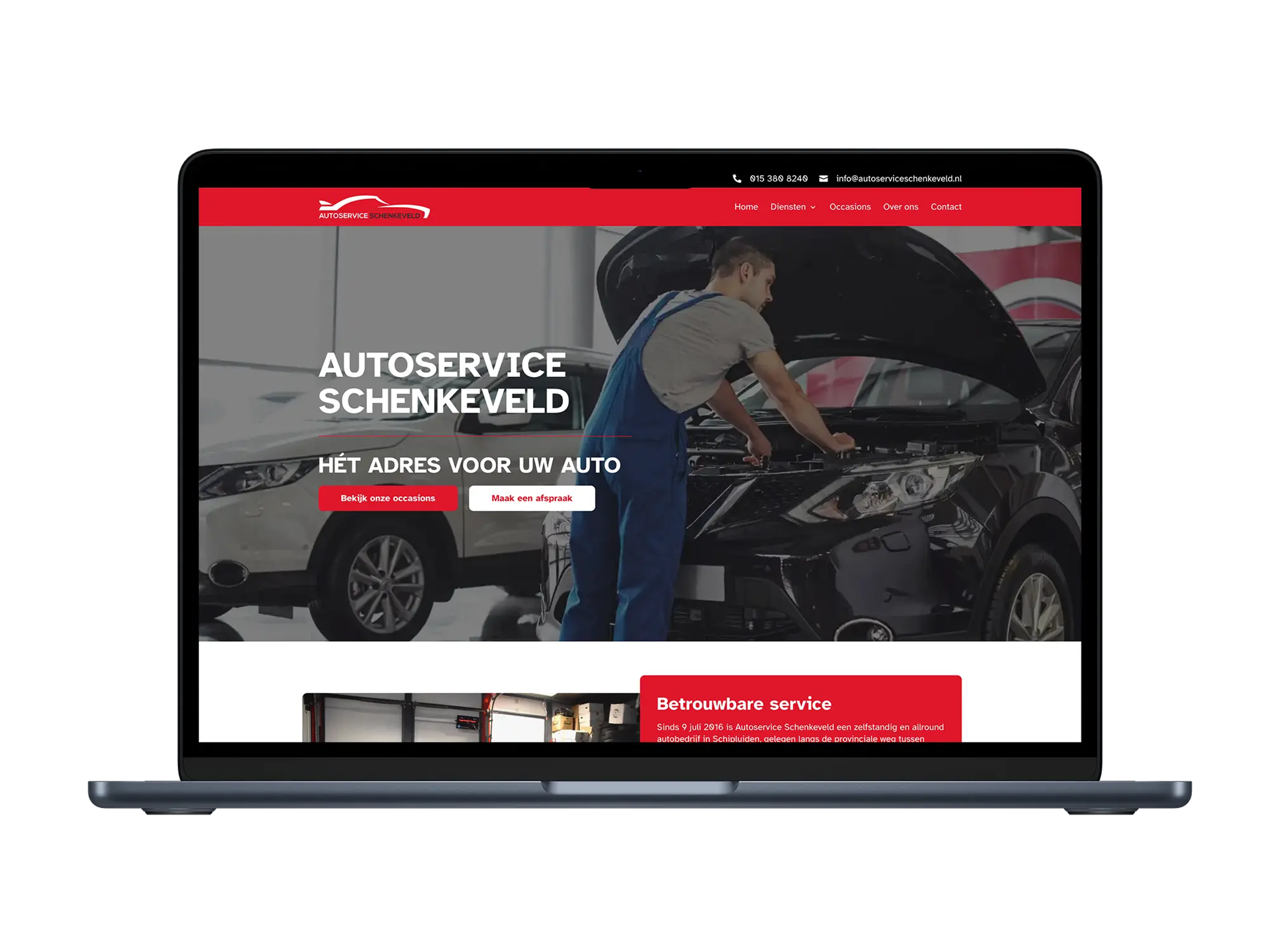 Autoservice schenkeveld – mockup