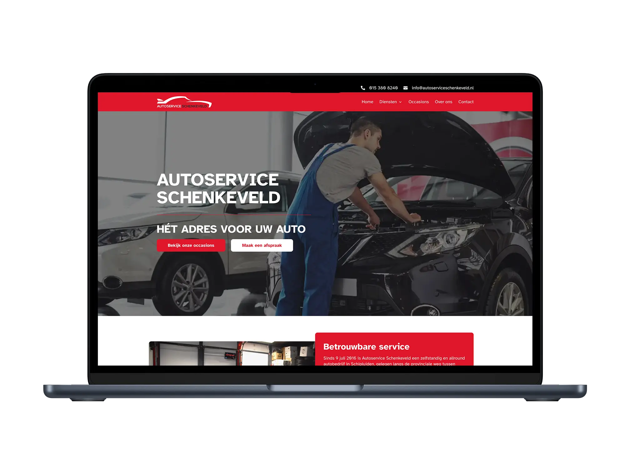 Autoservice schenkeveld – mockup