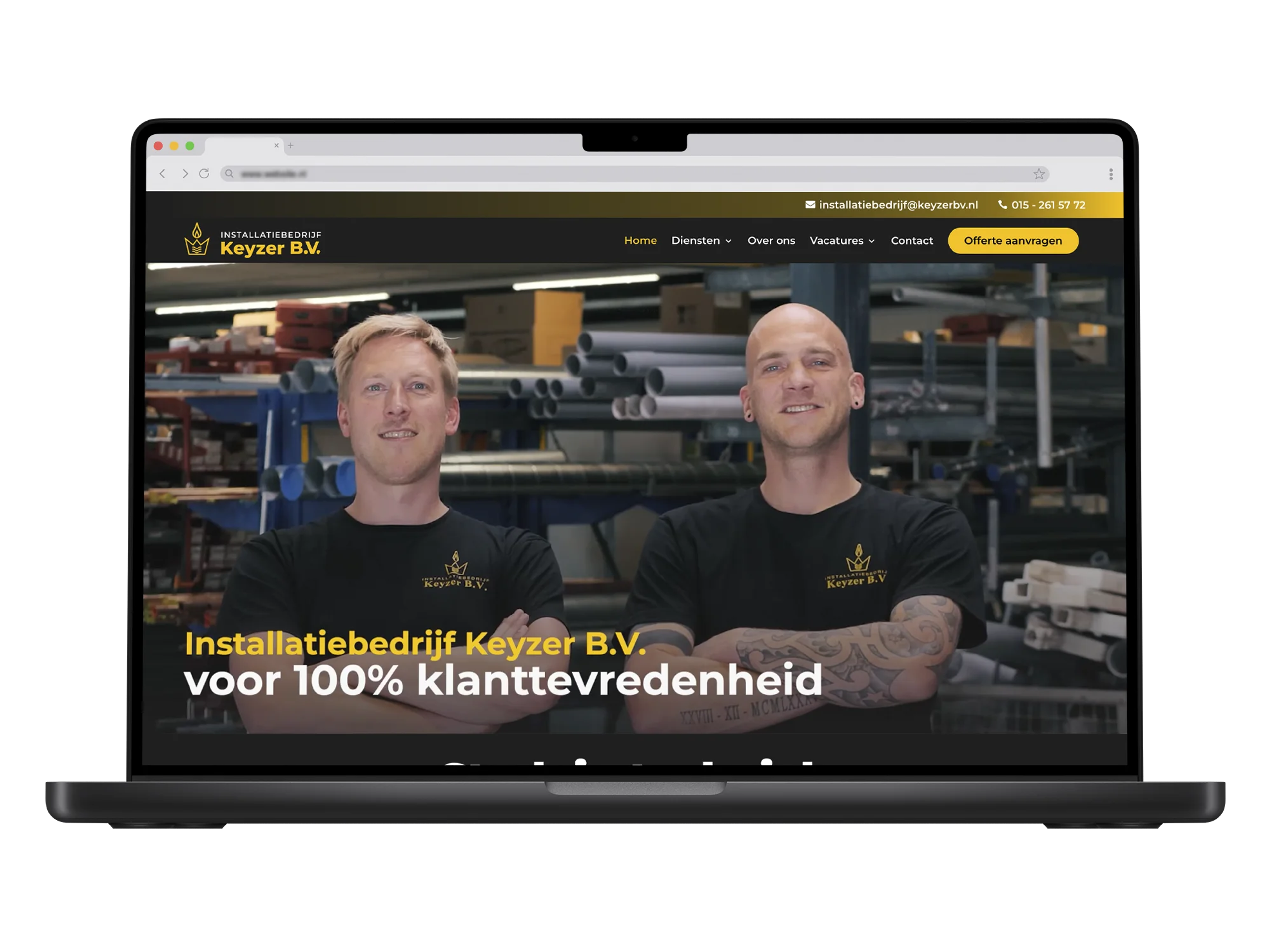 Installatiebedrijf Keyzer – mockup