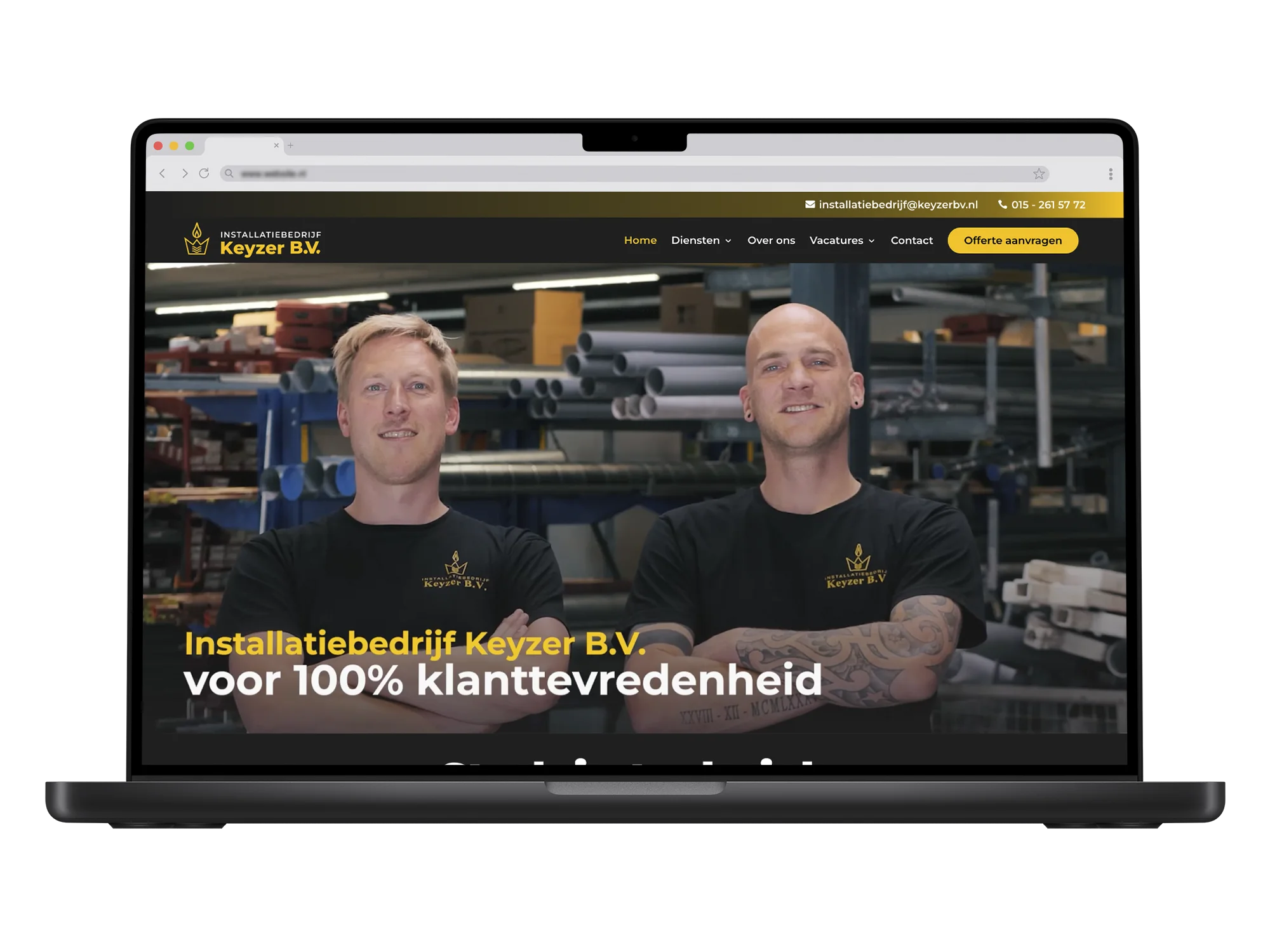 Installatiebedrijf Keyzer – mockup