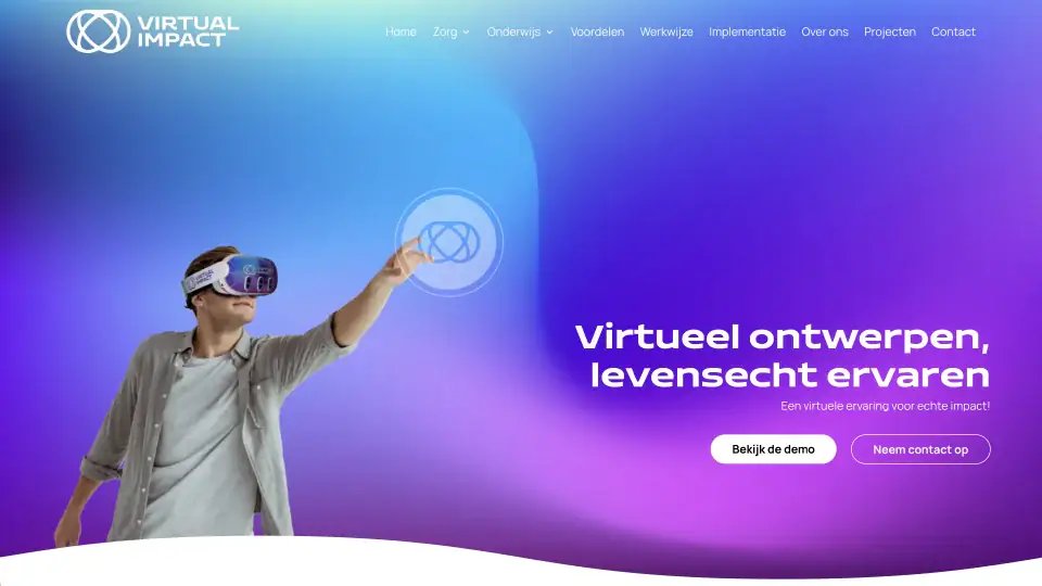 Website van Virtual Impact