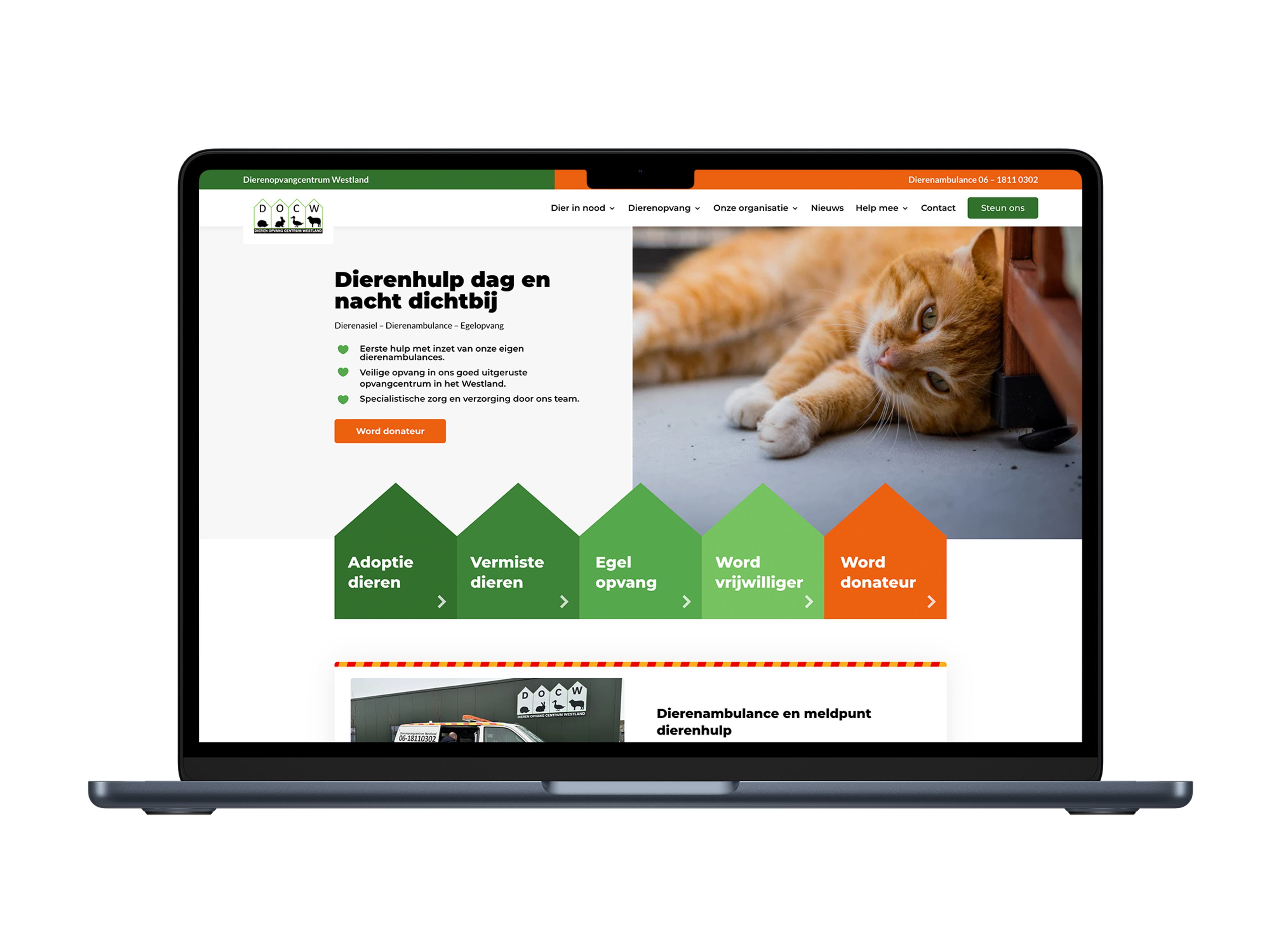 Dieren opvang centrum Westland – mockup