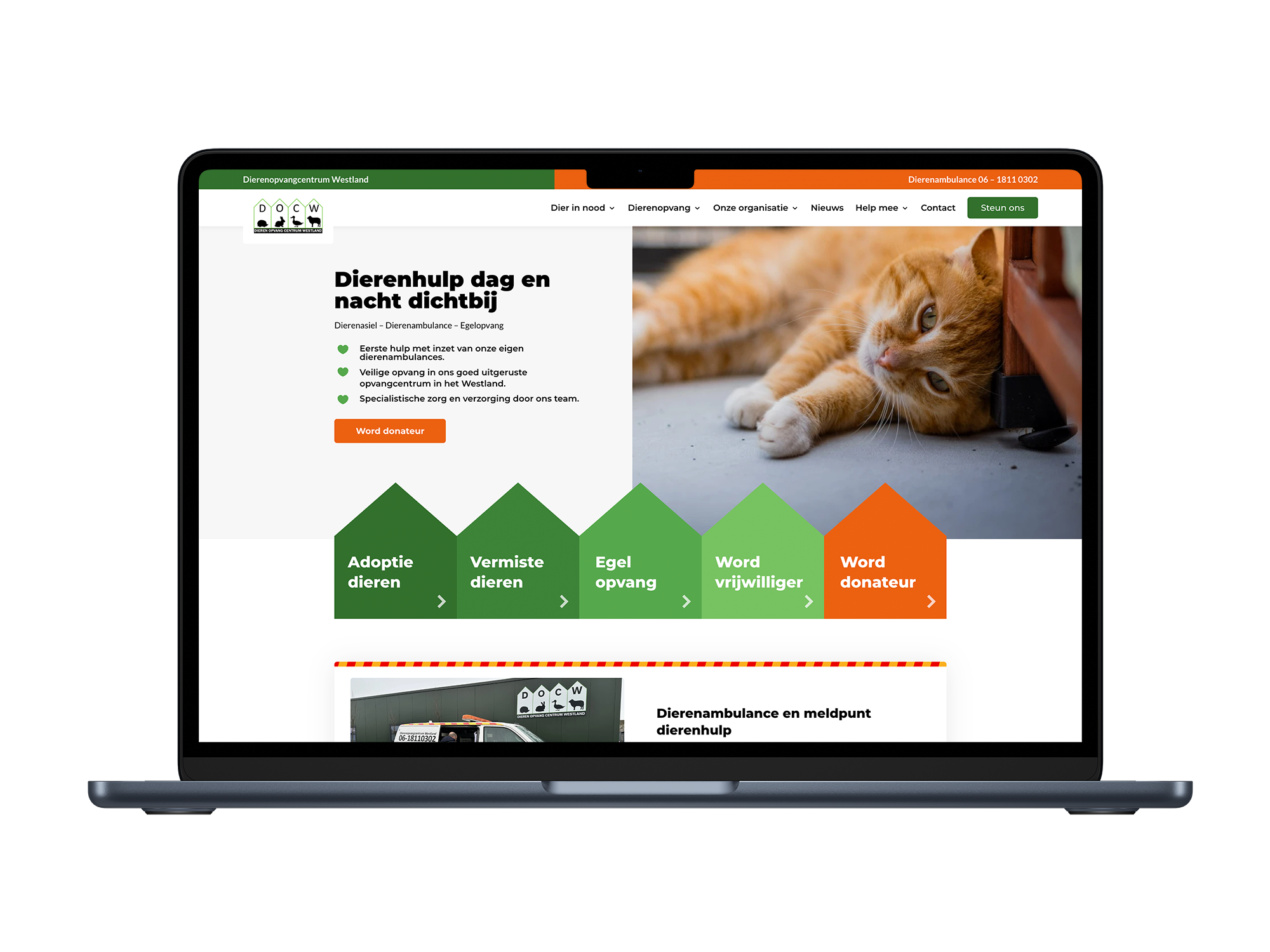 Dieren opvang centrum Westland – mockup