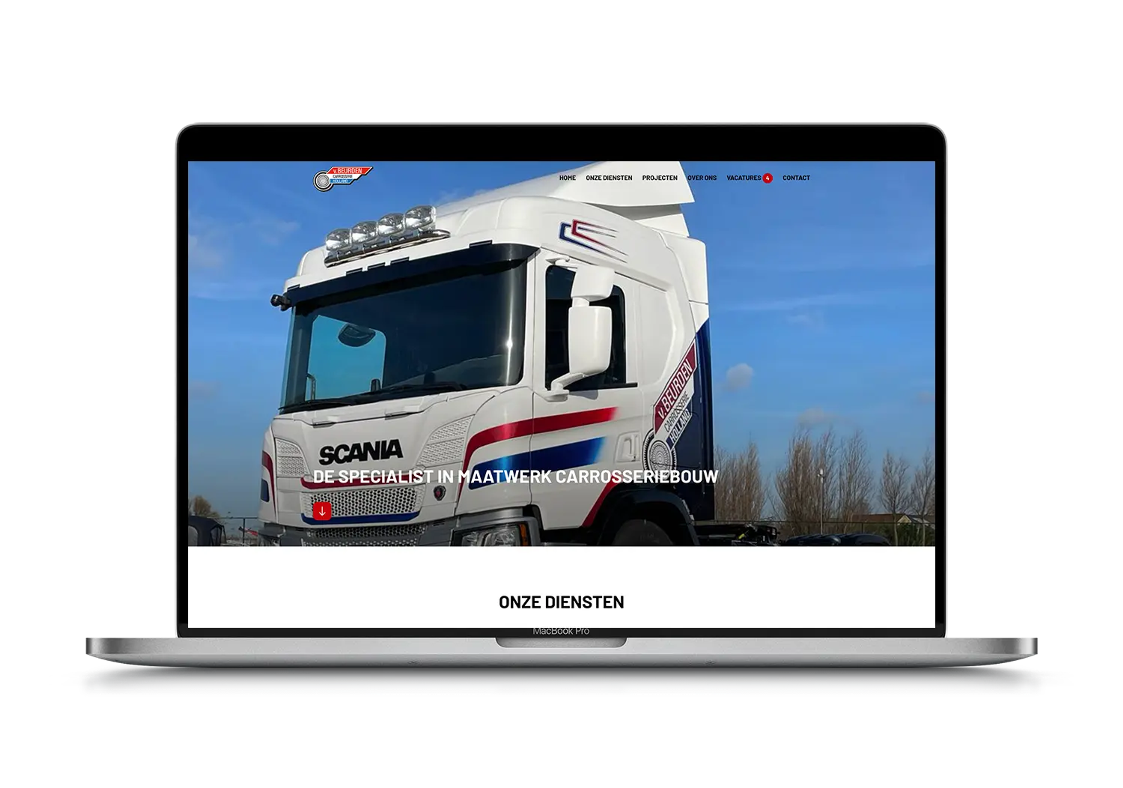 Van Beurden Carosserie – mockup