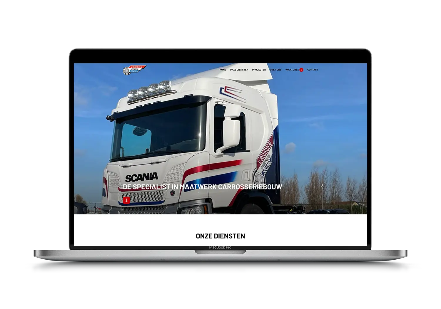 Van Beurden Carosserie – mockup