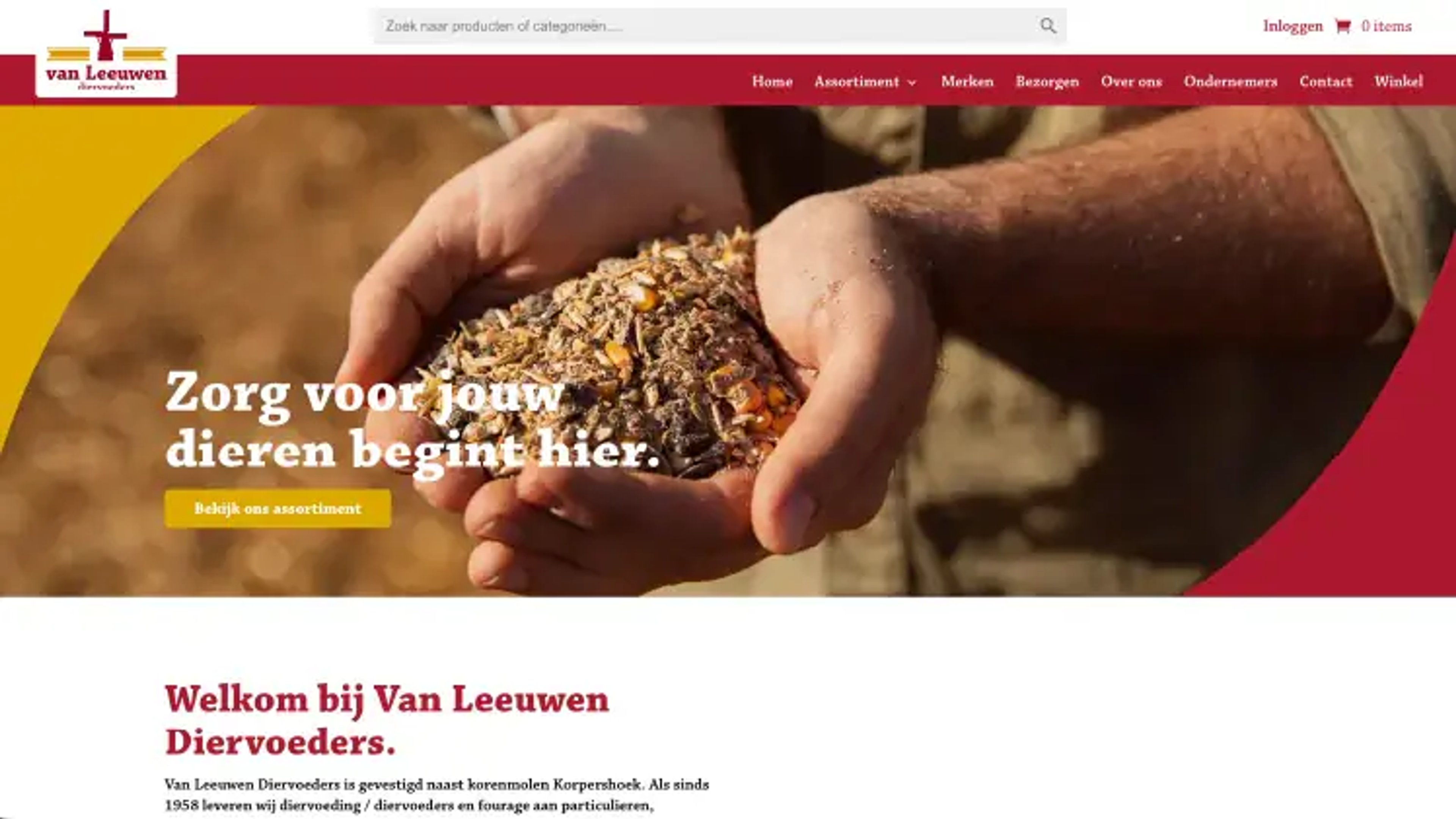 Webshop van Van Leeuwen Diervoeders