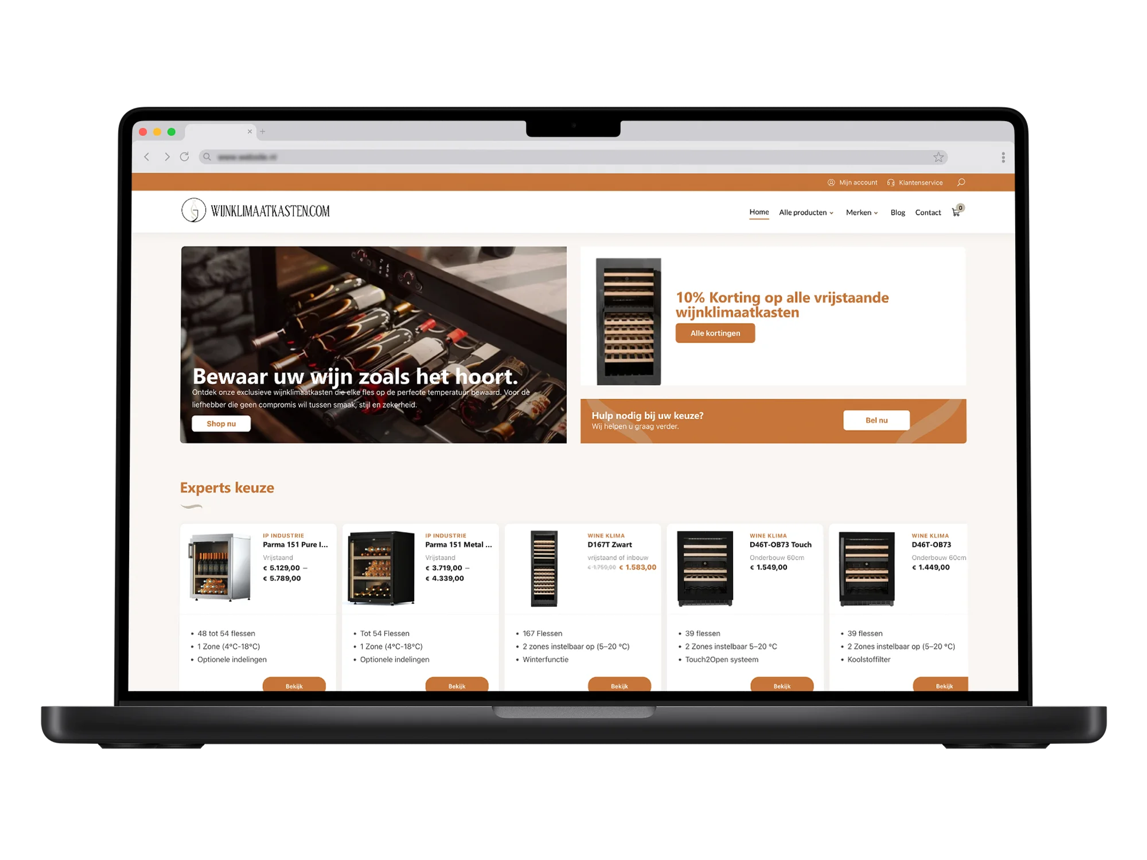 Wijnklimaatkasten – mockup