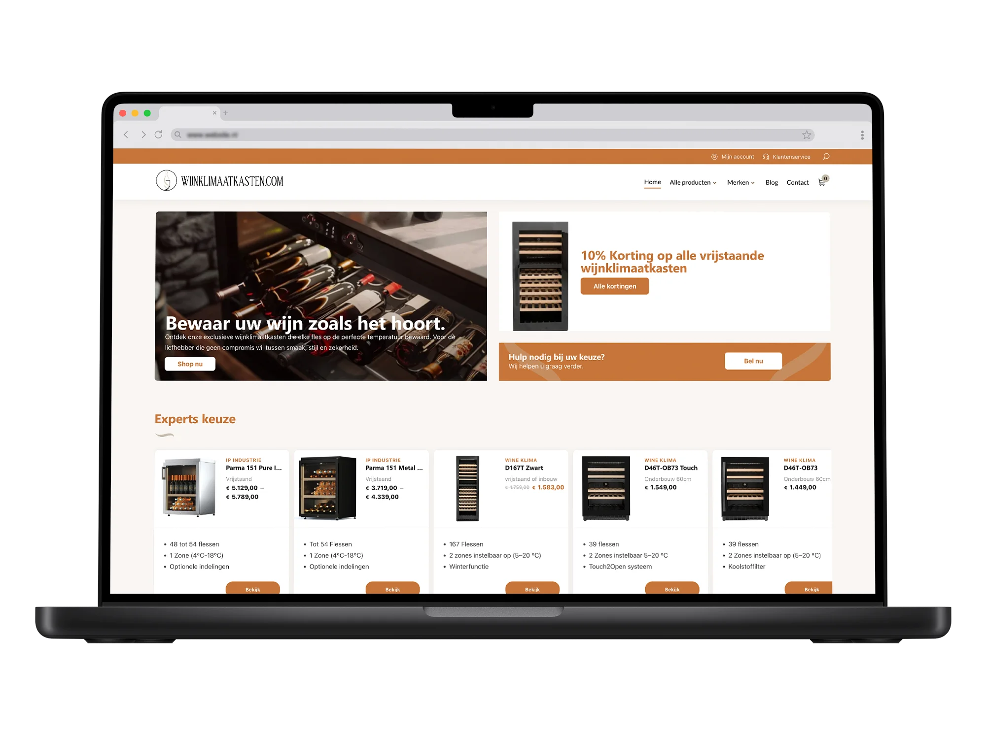 Wijnklimaatkasten – mockup