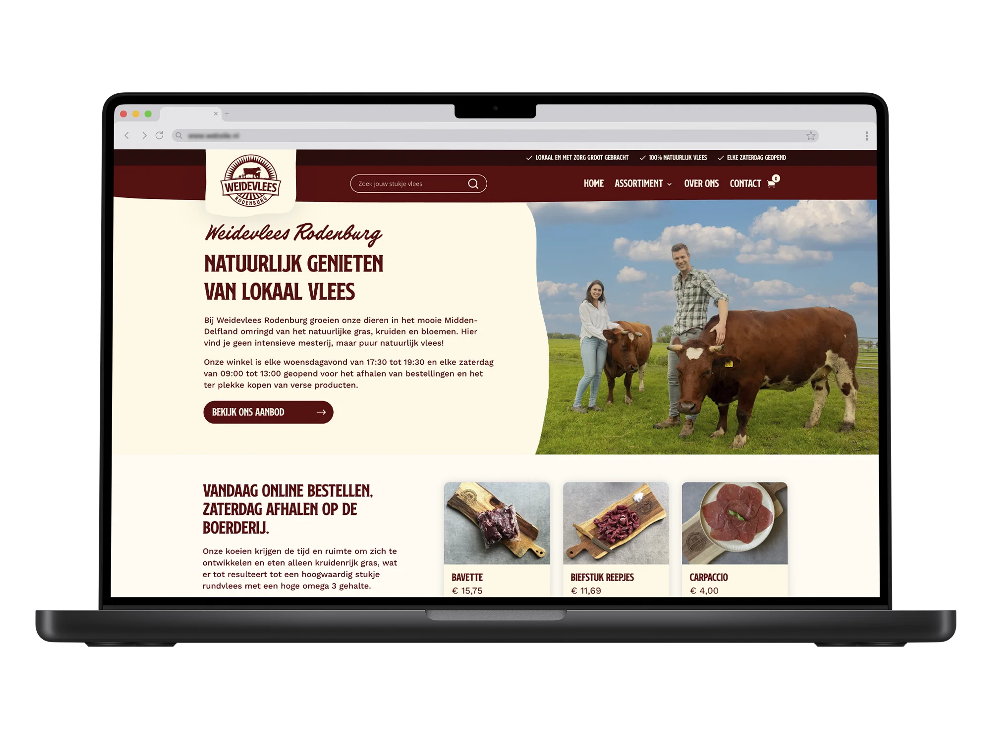 Weidevlees Rodenburg – mockup