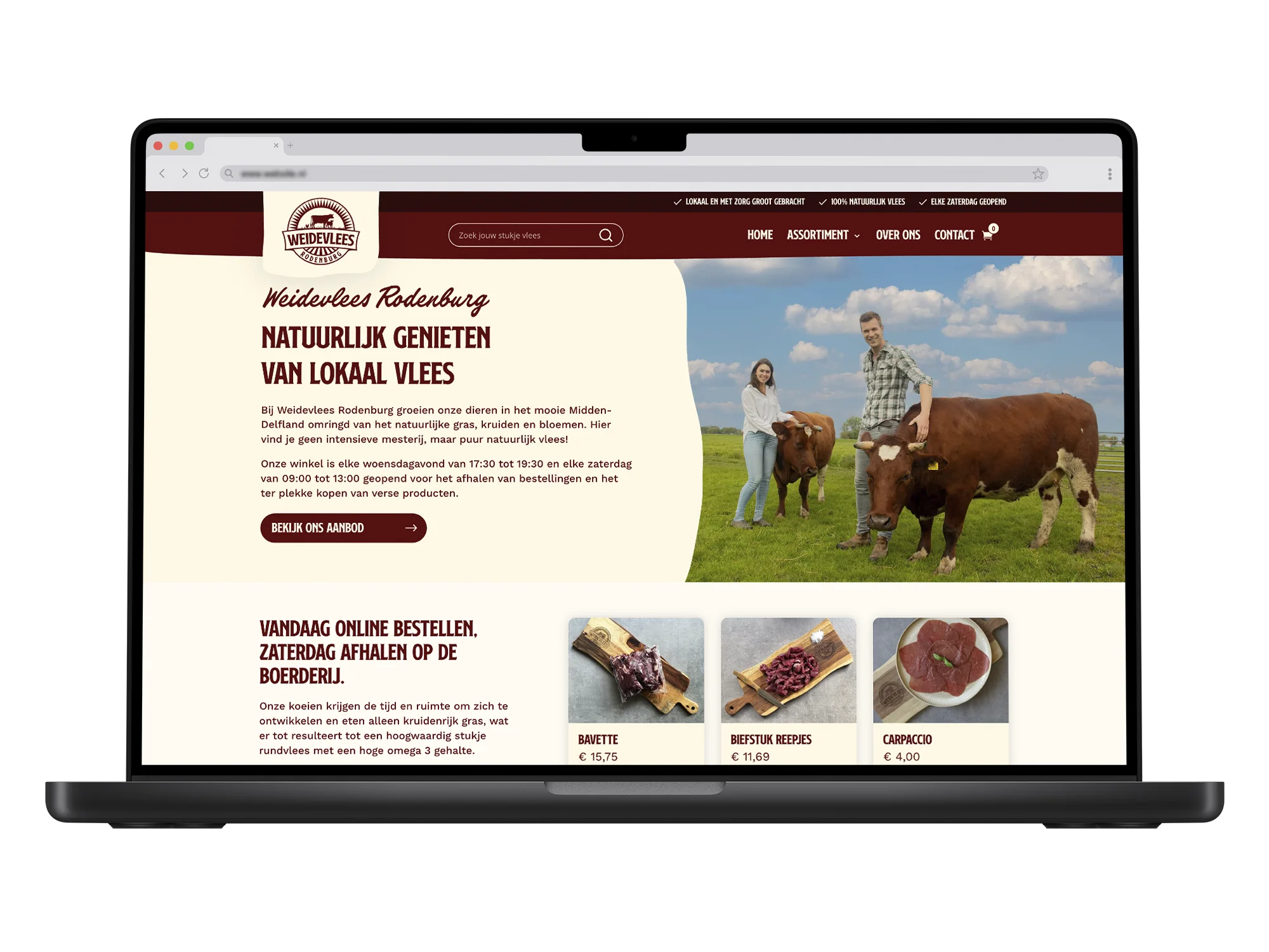 Weidevlees Rodenburg – mockup