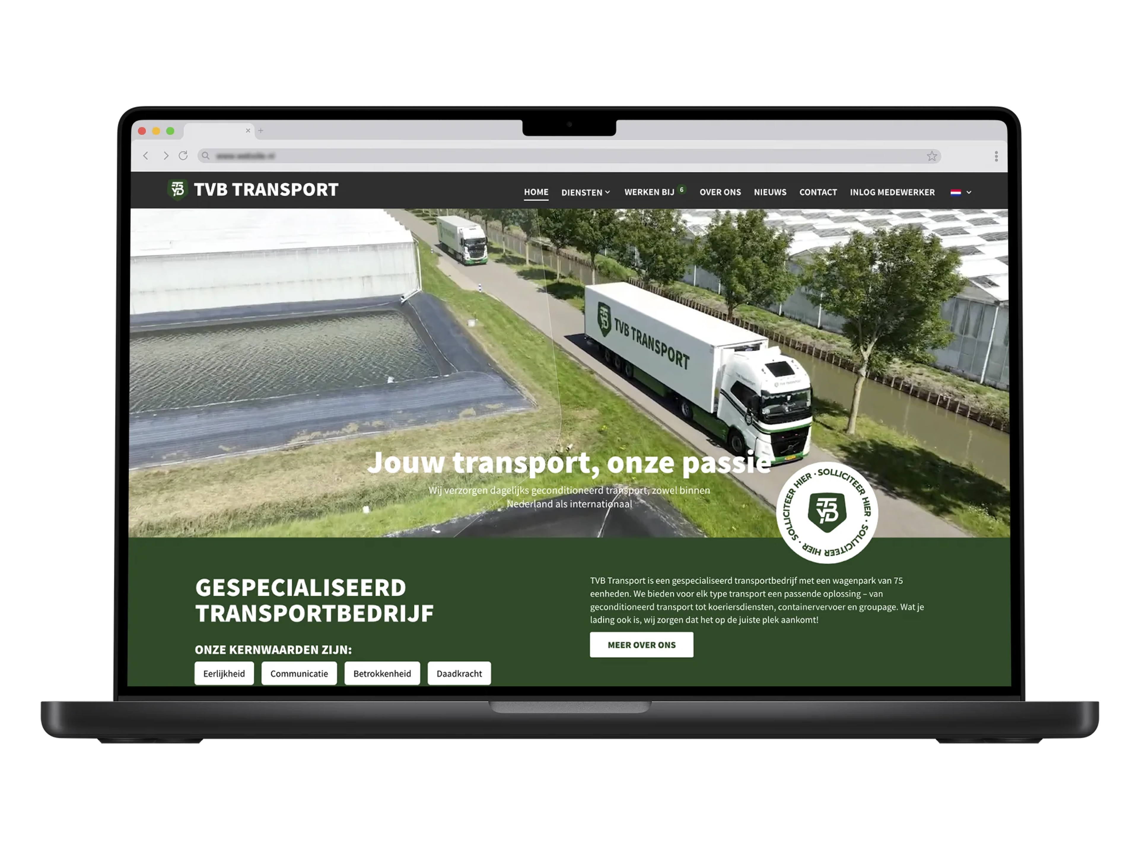 TVB Transport – mockup