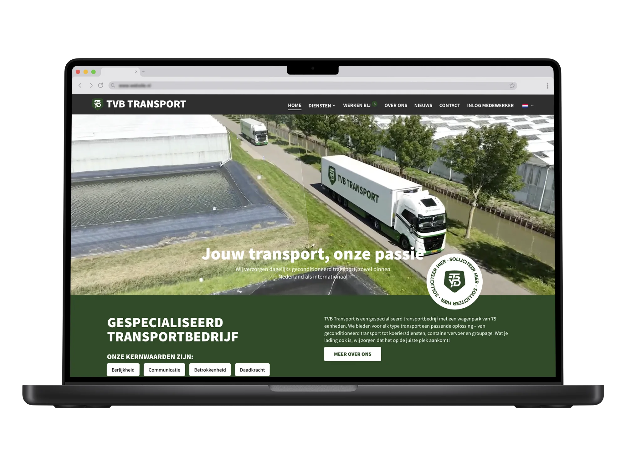 TVB Transport – mockup