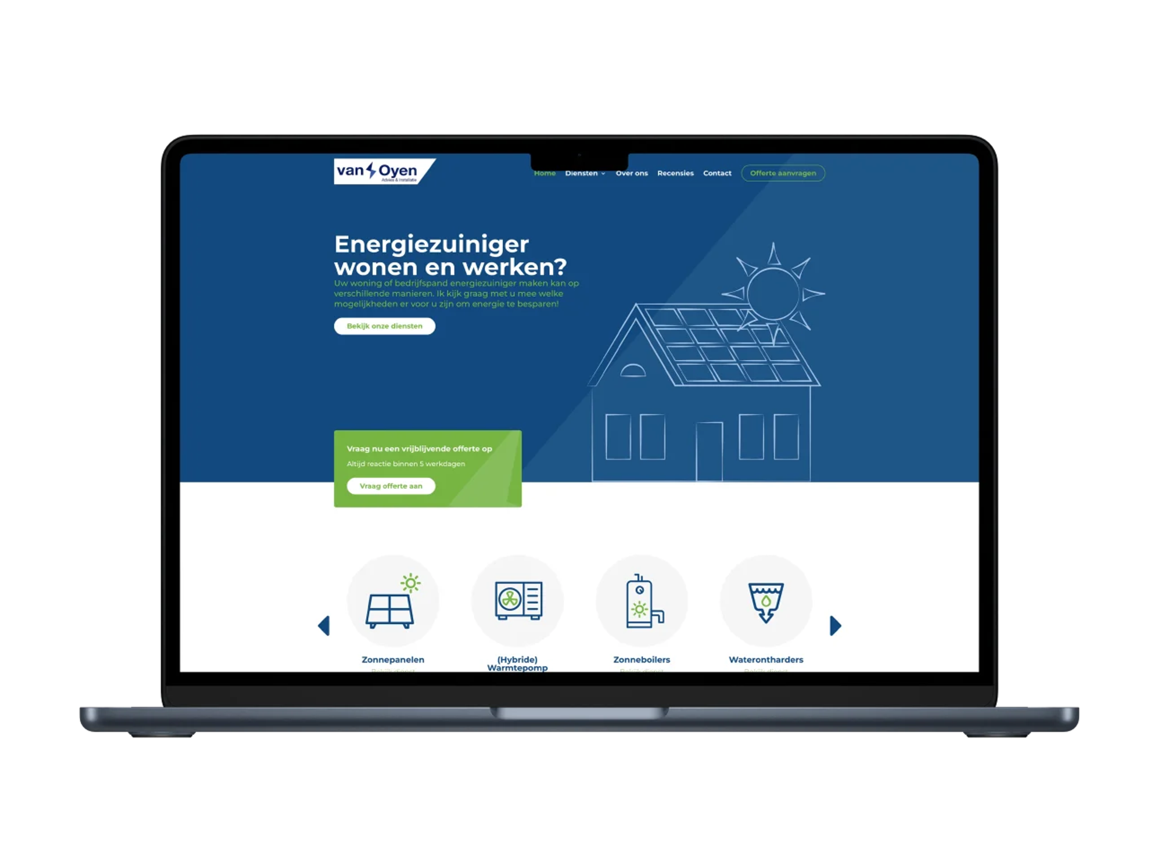 Van Oyen advies en installatie – mockup
