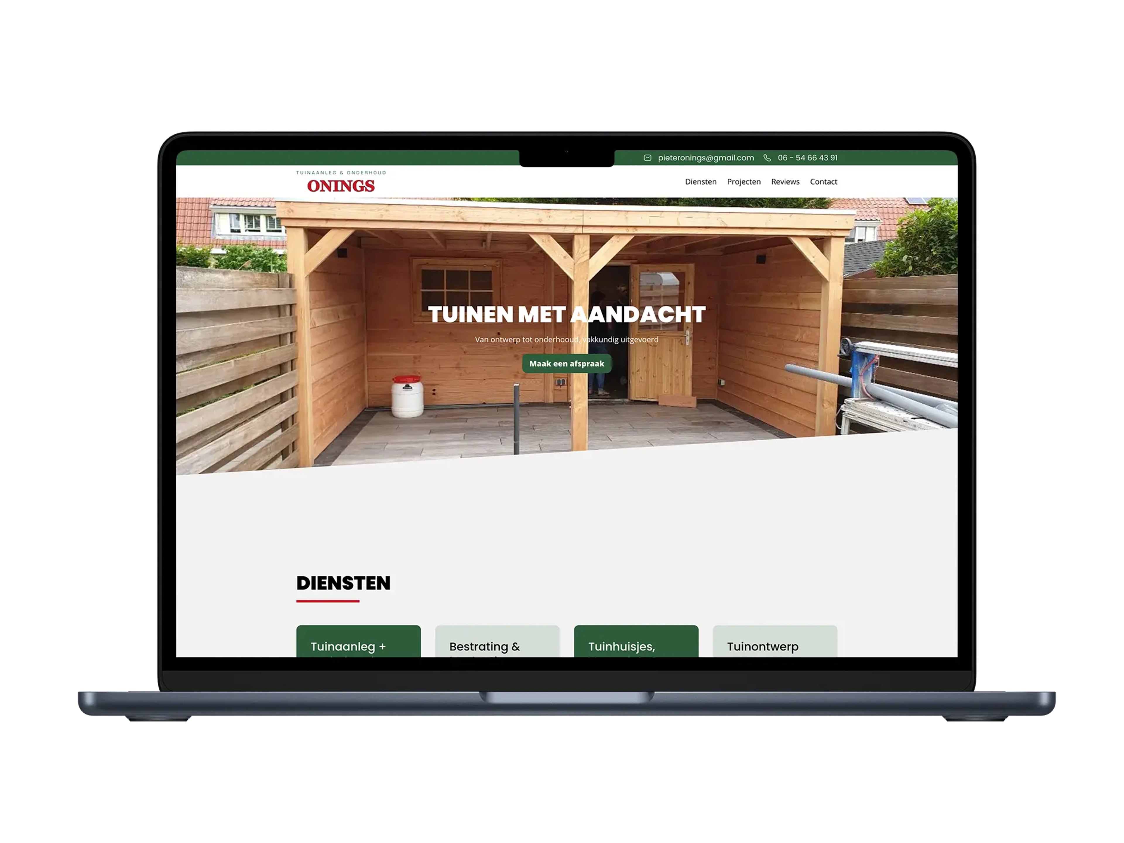 Onings tuinaanleg en onderhoud – mockup
