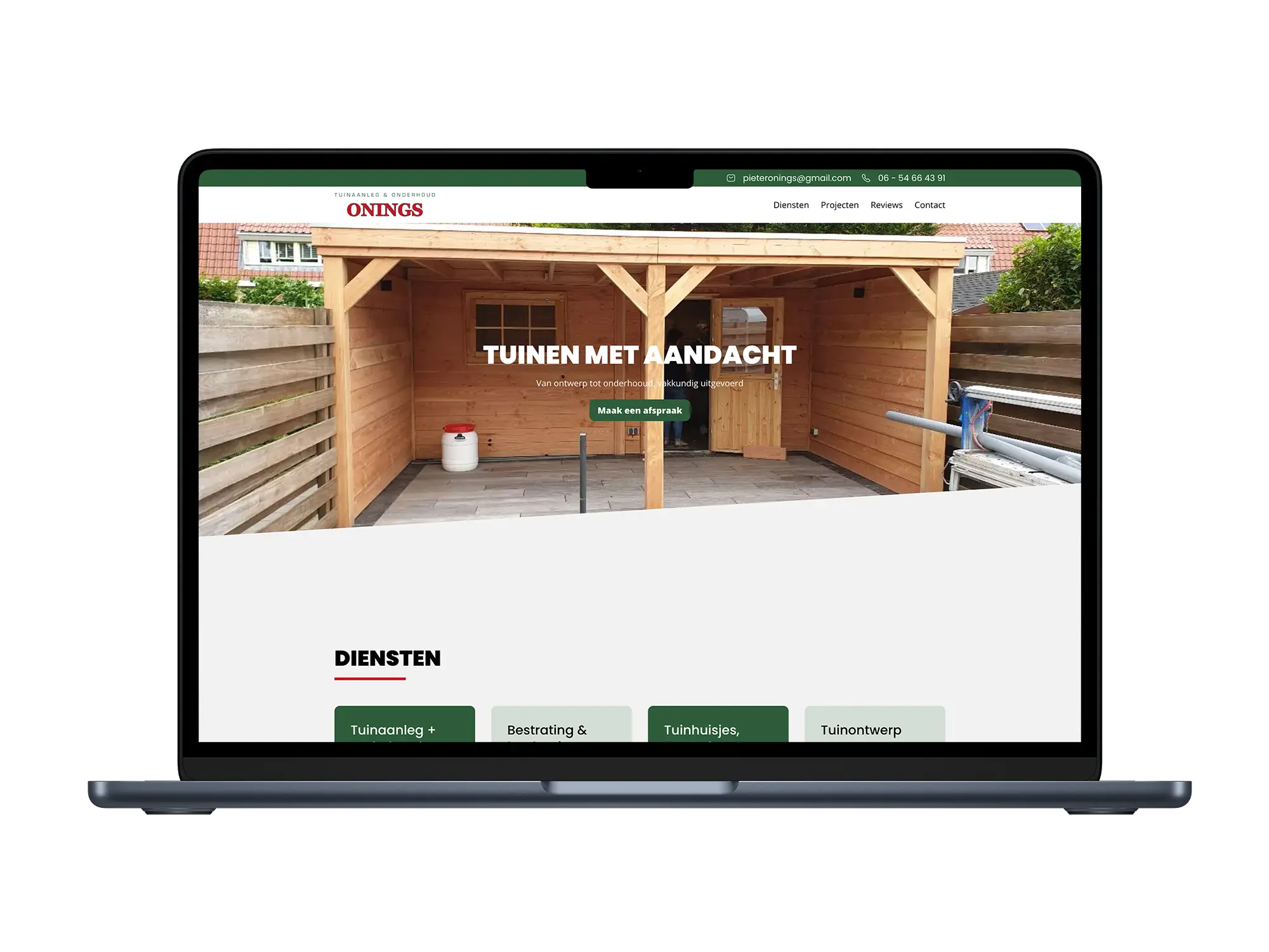 Onings tuinaanleg en onderhoud – mockup