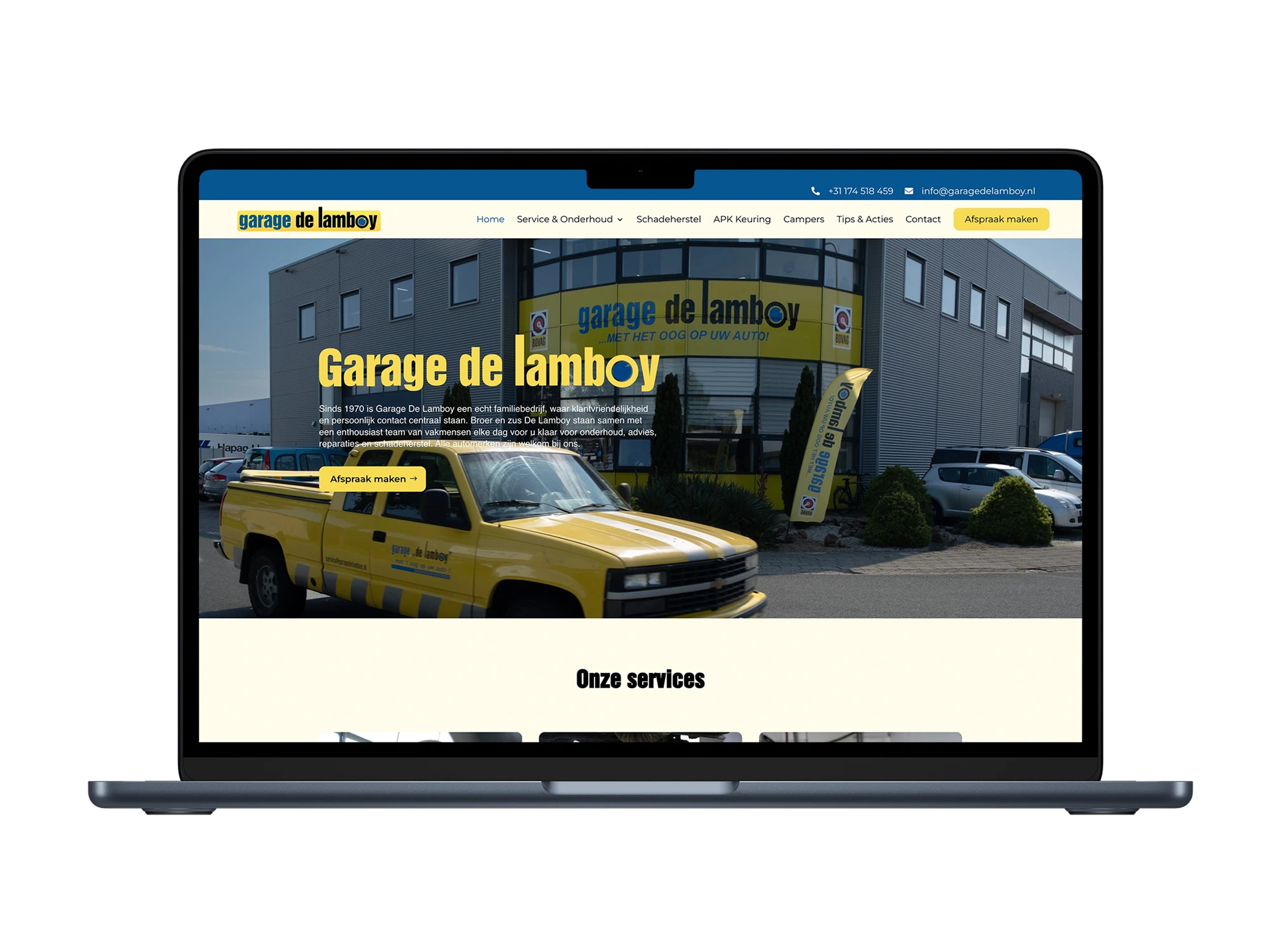 Garage de Lamboy – mockup