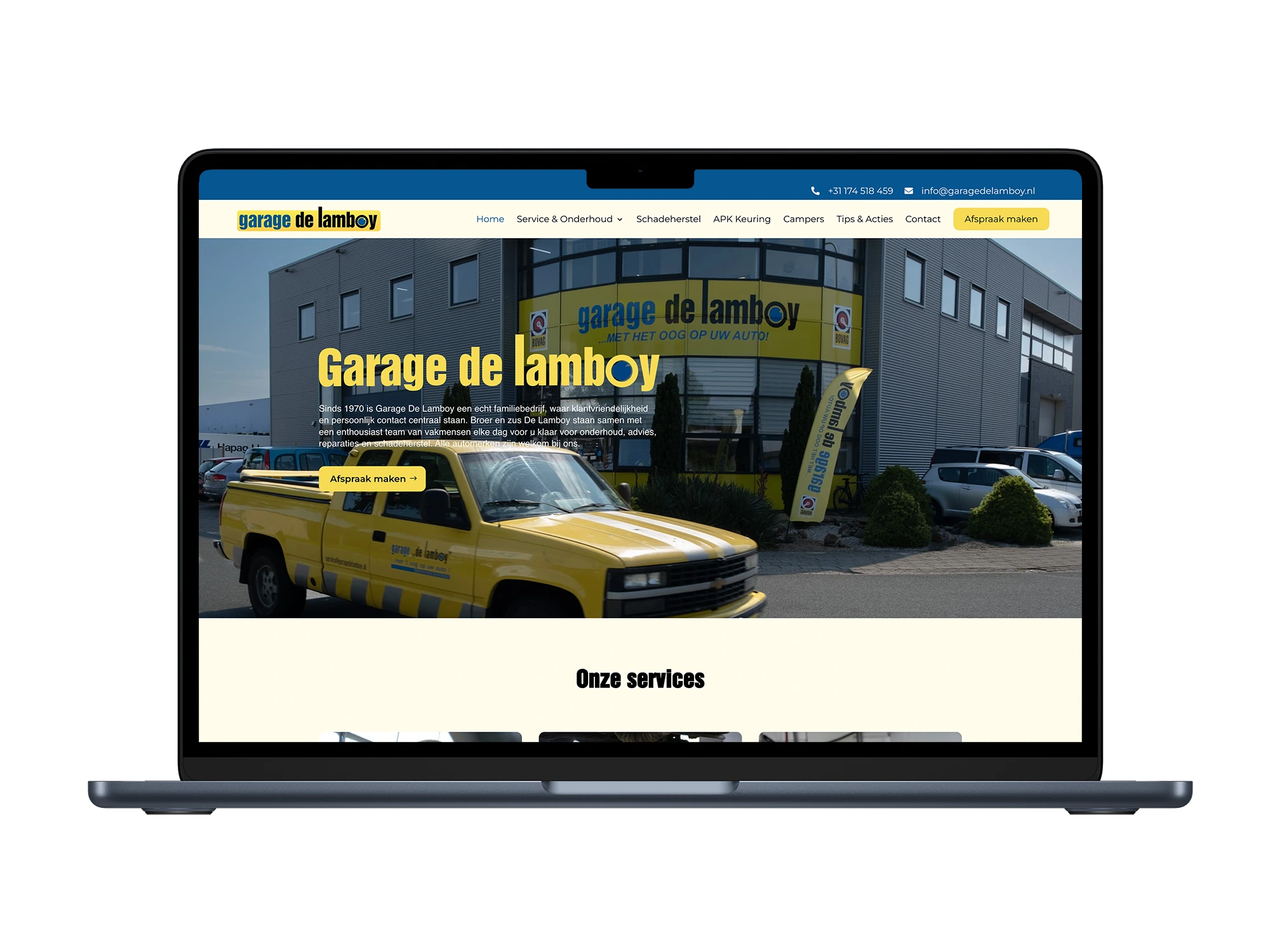 Garage de Lamboy – mockup