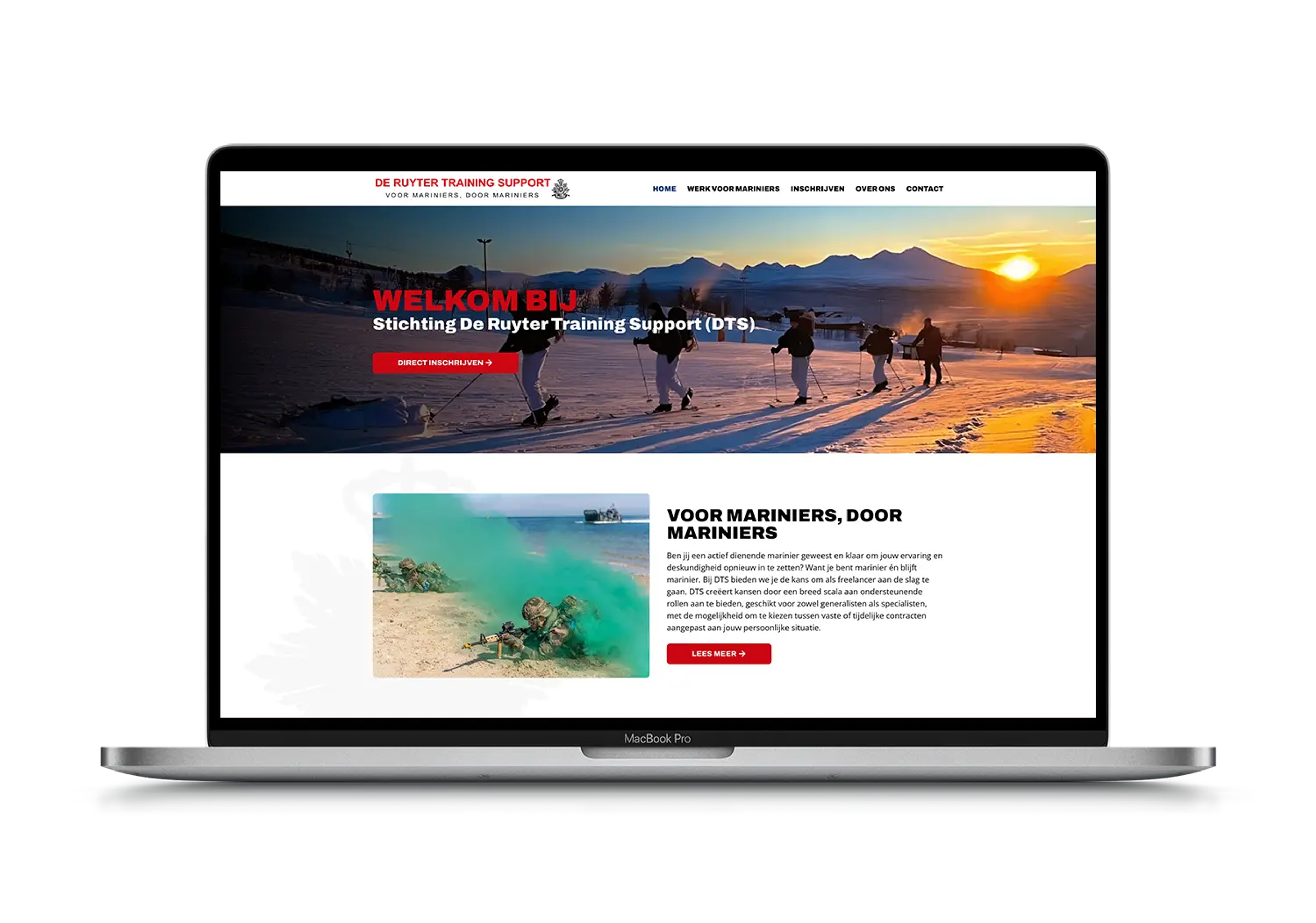 De Ruyter training & Support – mockup