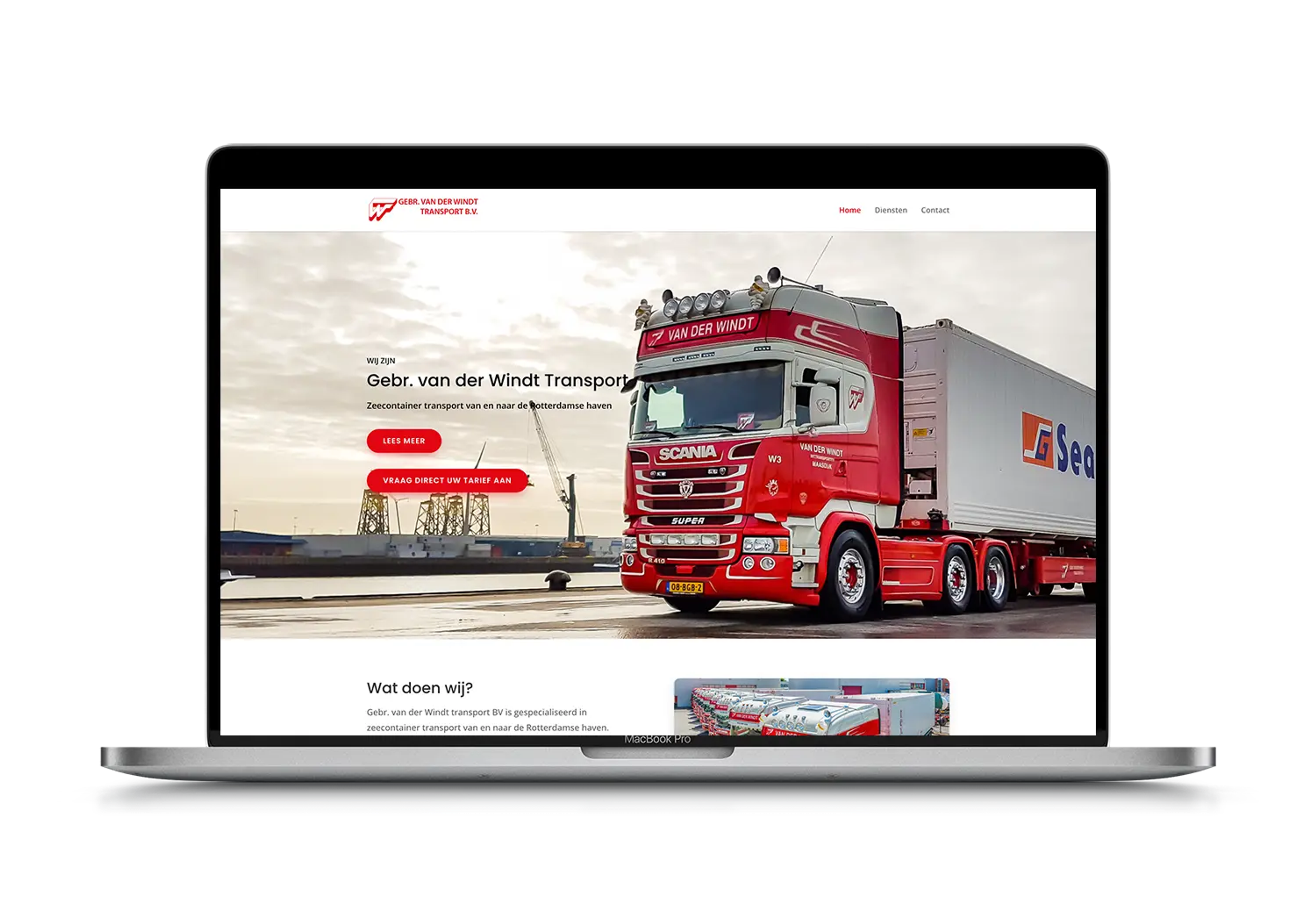 Van der Windt Transport – mockup