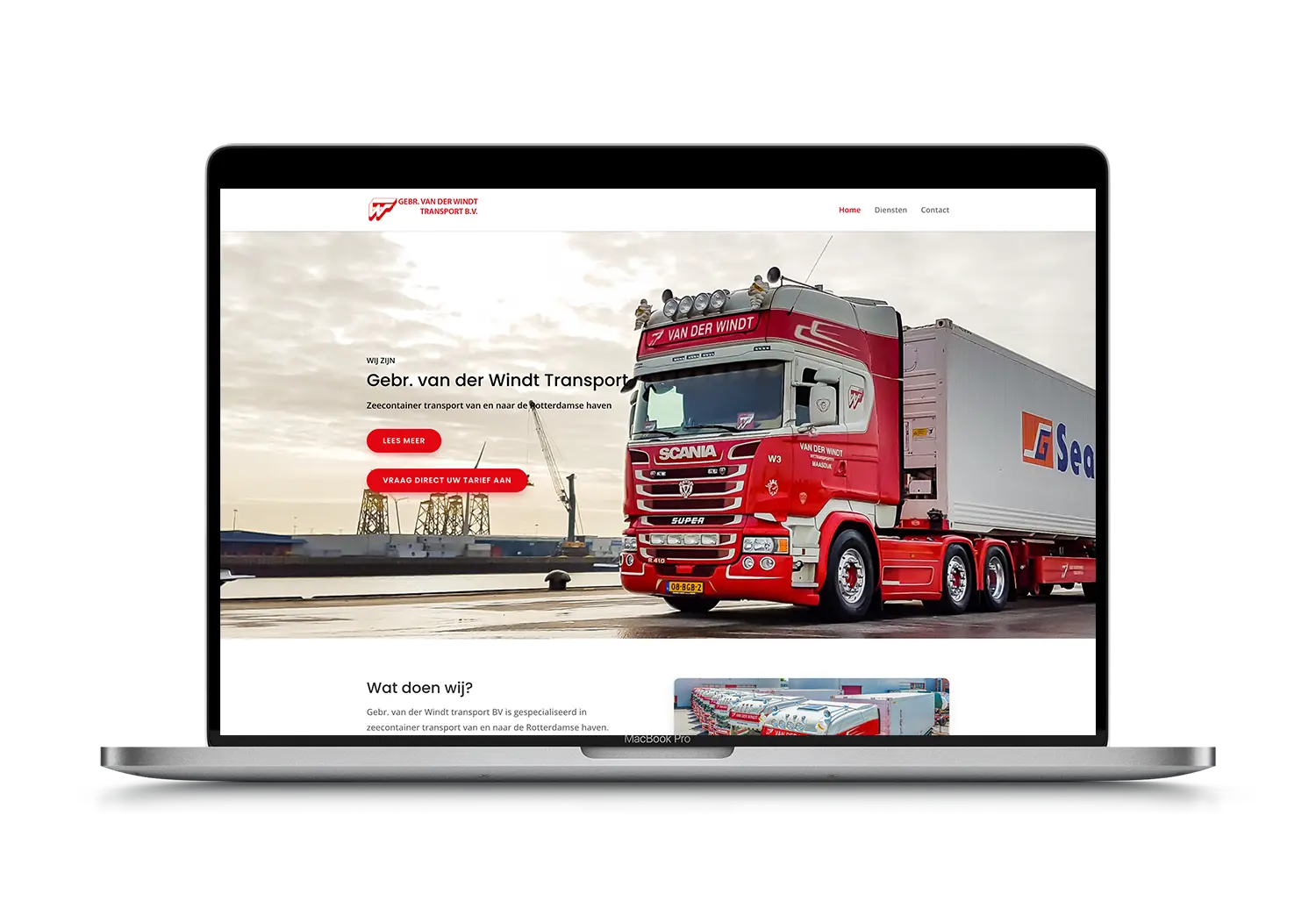 Van der Windt Transport – mockup
