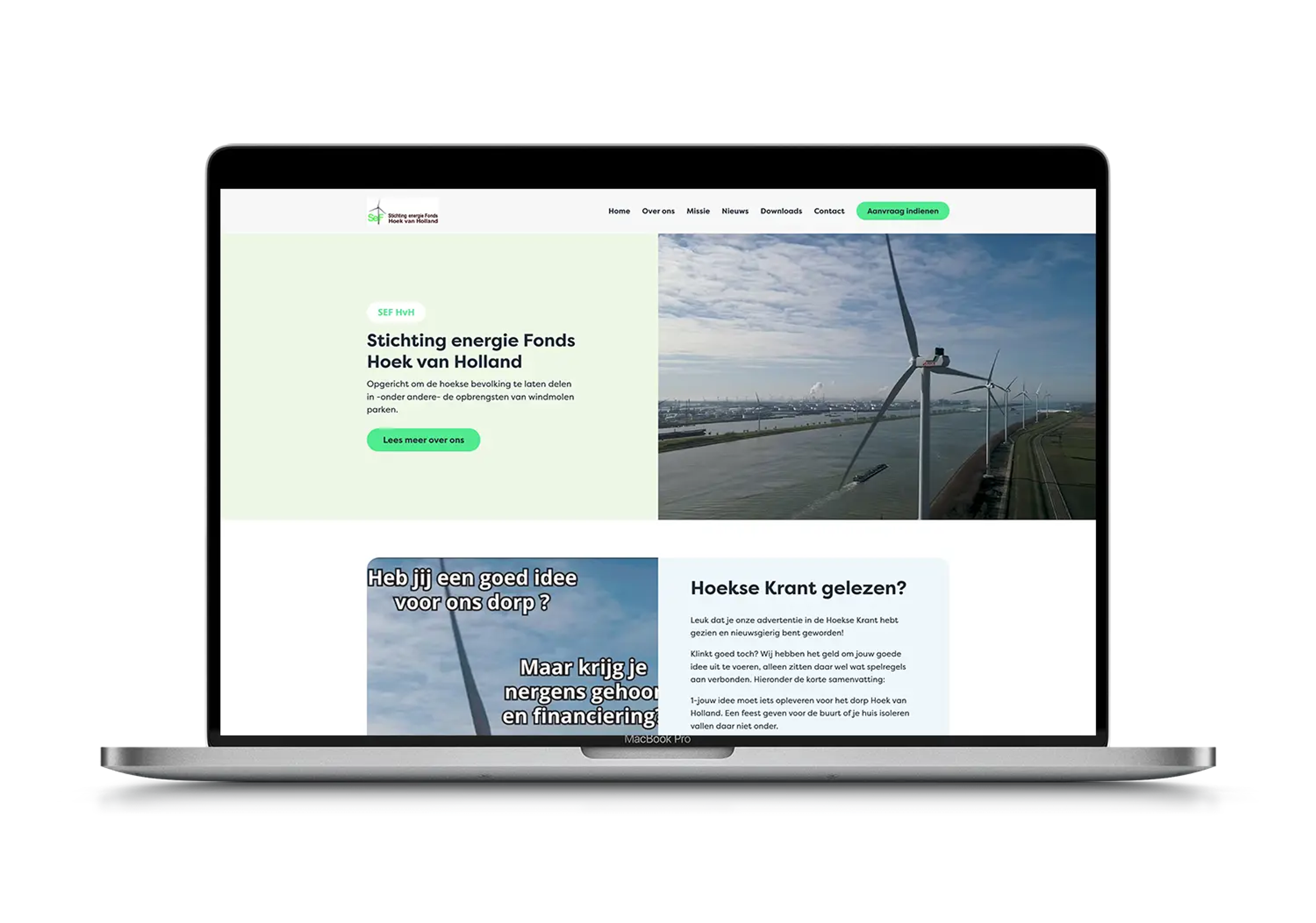 Stichting energie fonds Hoek van Holland – mockup