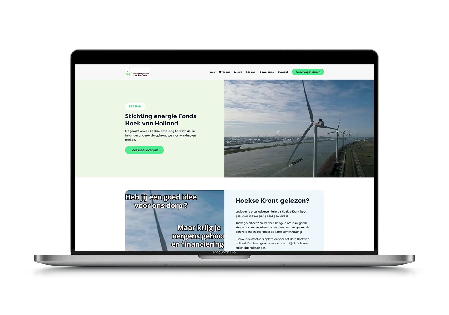 Stichting energie fonds Hoek van Holland – mockup