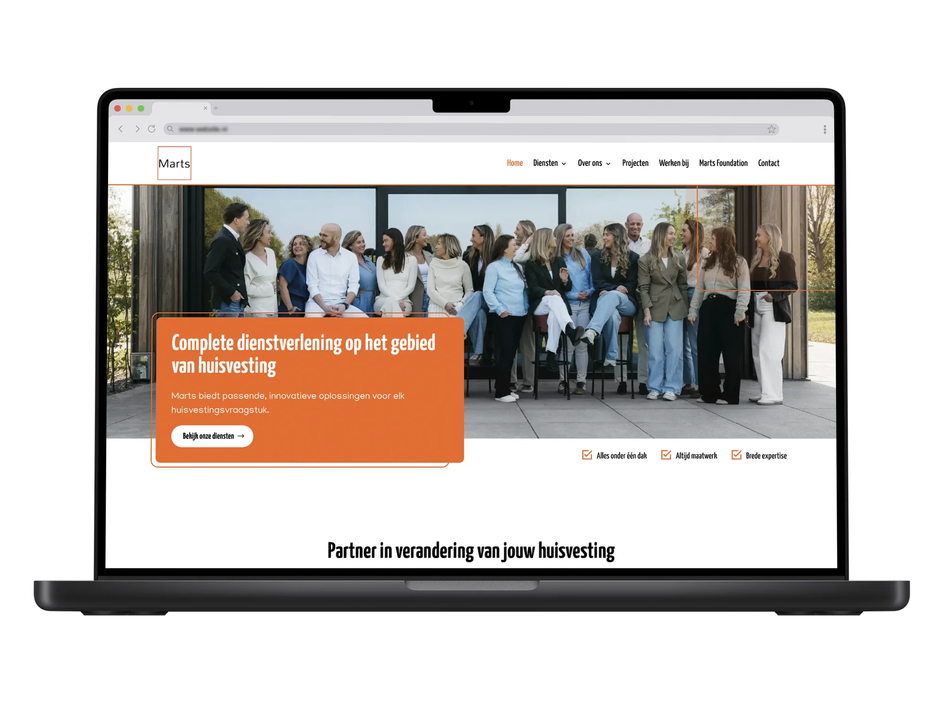 Marts Projecten – mockup
