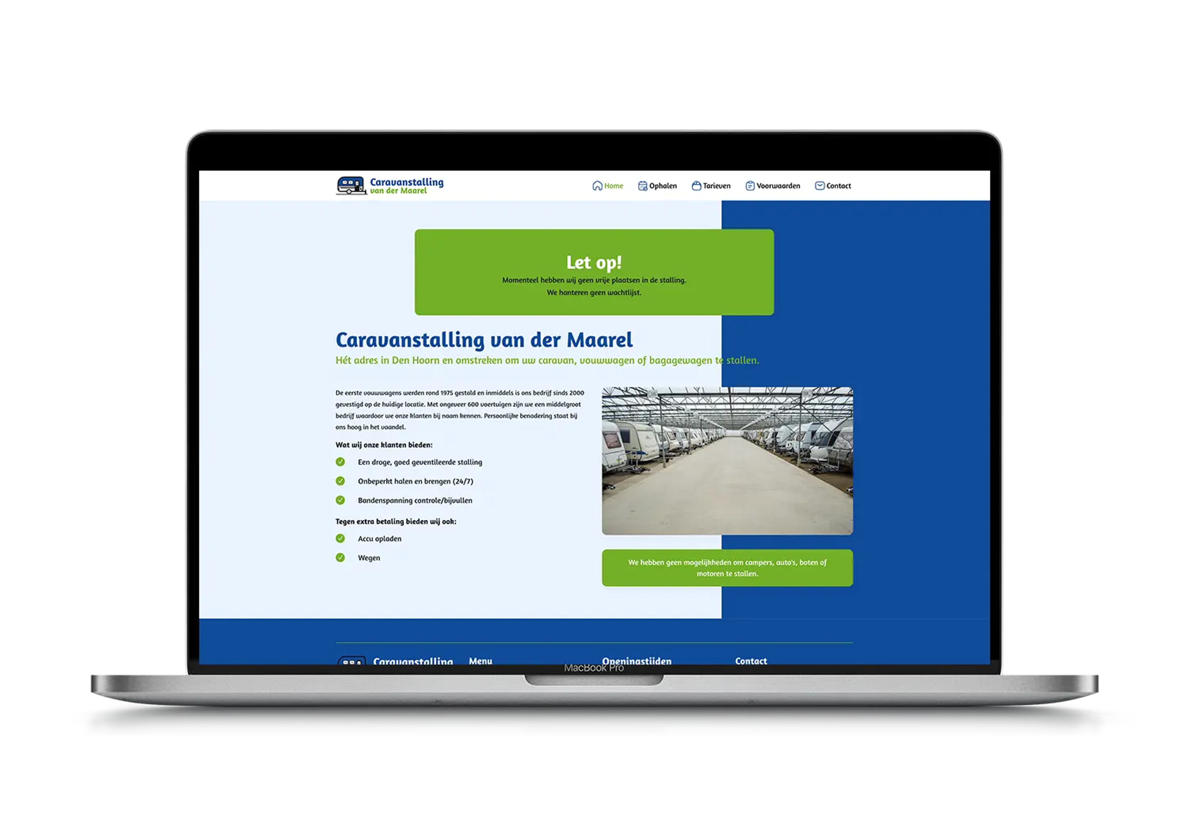 Caravanstalling Maarel – mockup