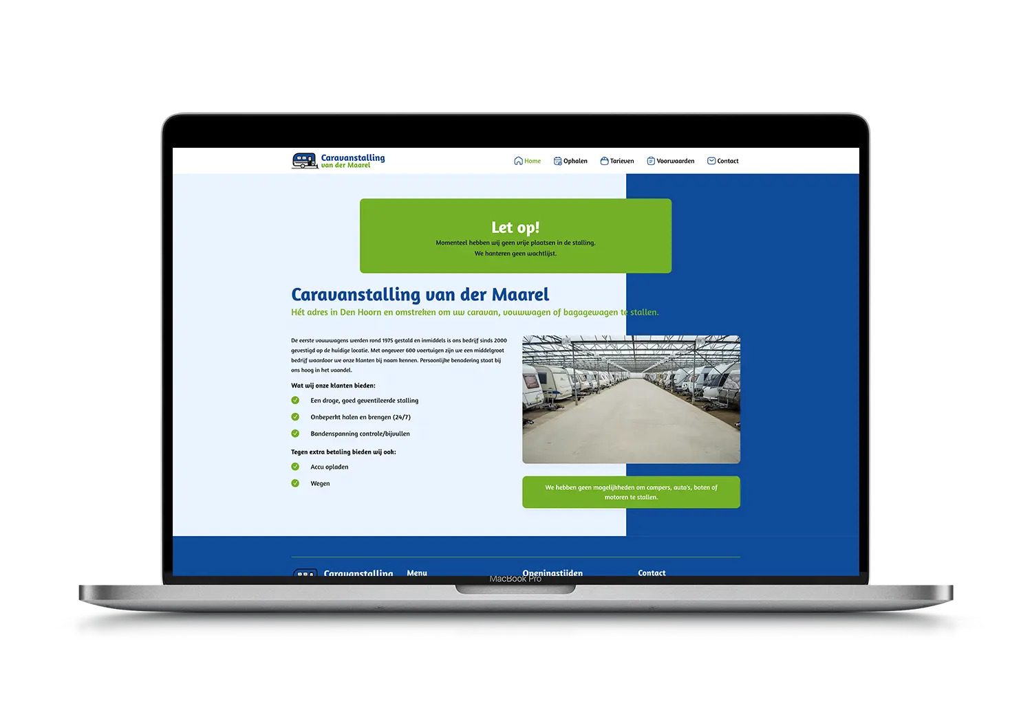 Caravanstalling Maarel – mockup