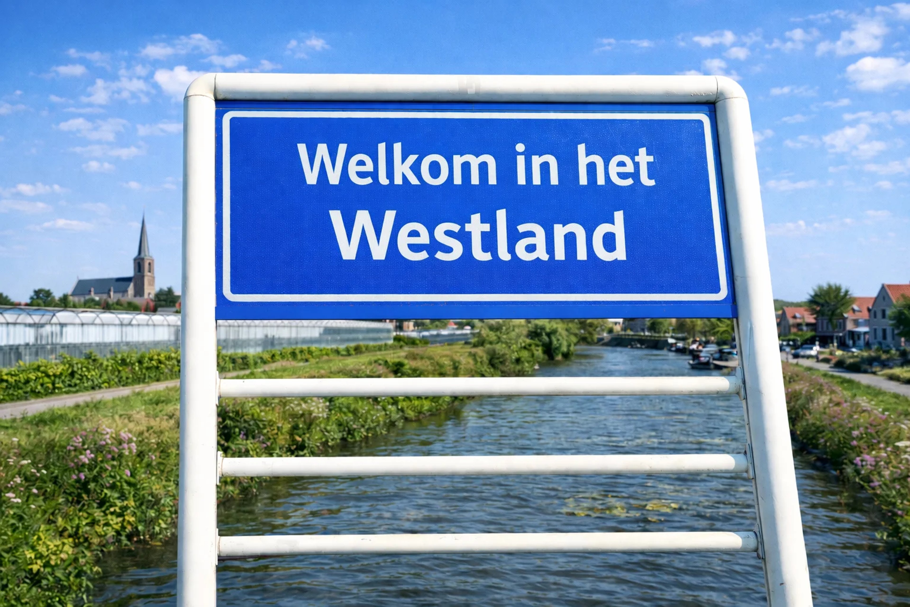 Bord “Welkom in het Westland”