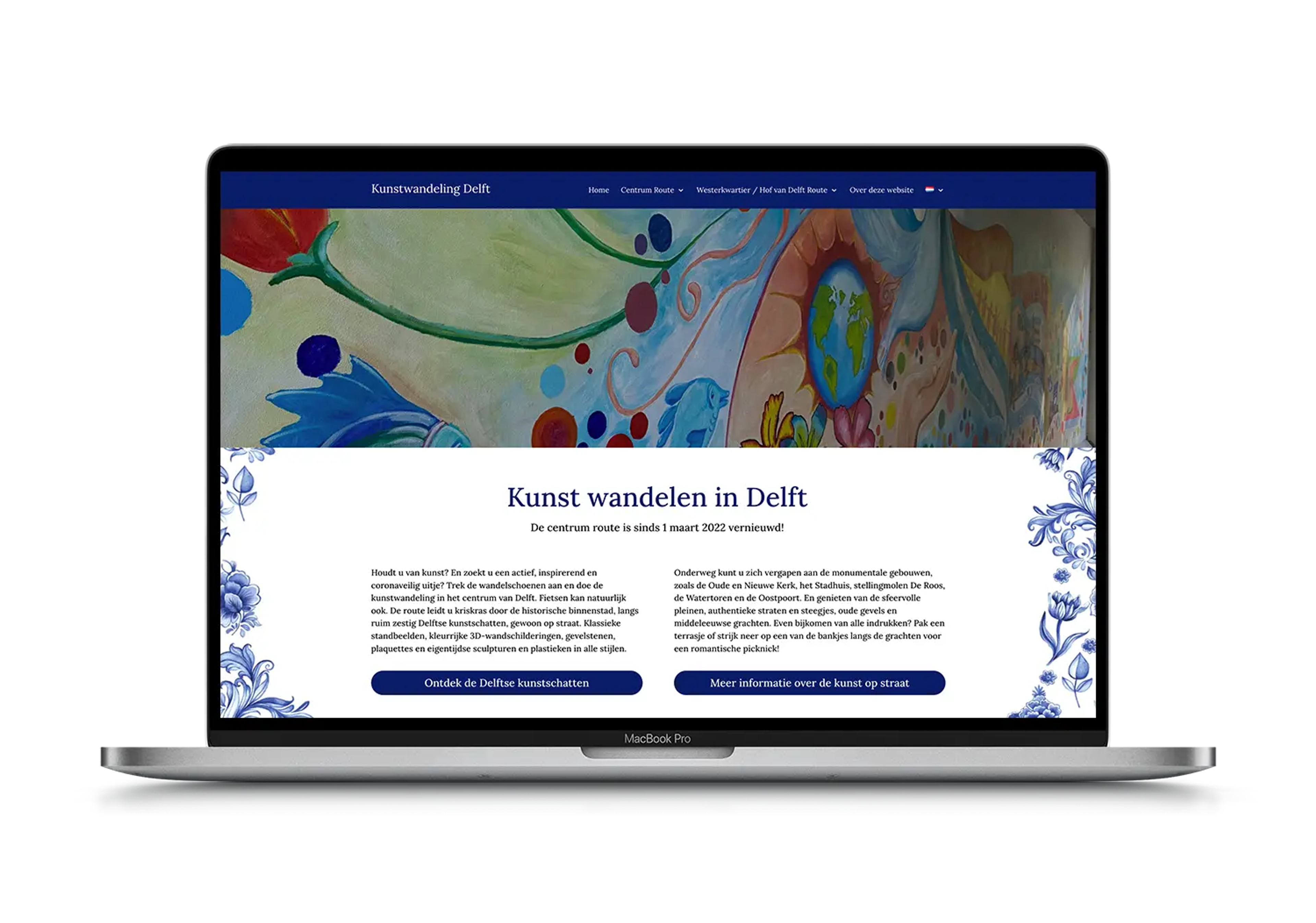 Kunstwandeling Delft – mockup