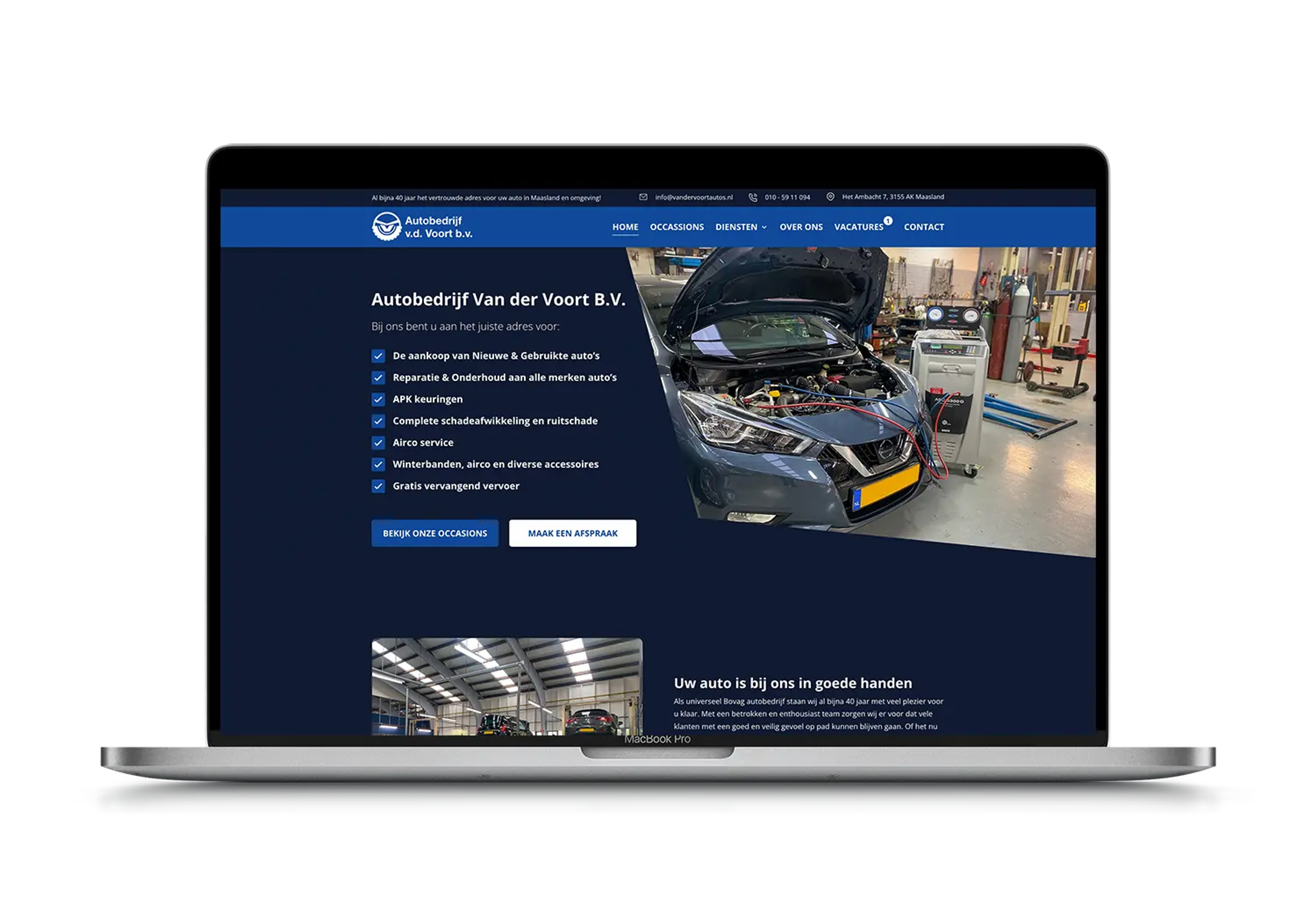 Autobedrijf Van der Voort – mockup
