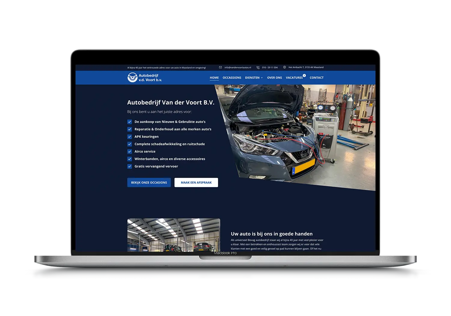 Autobedrijf Van der Voort – mockup