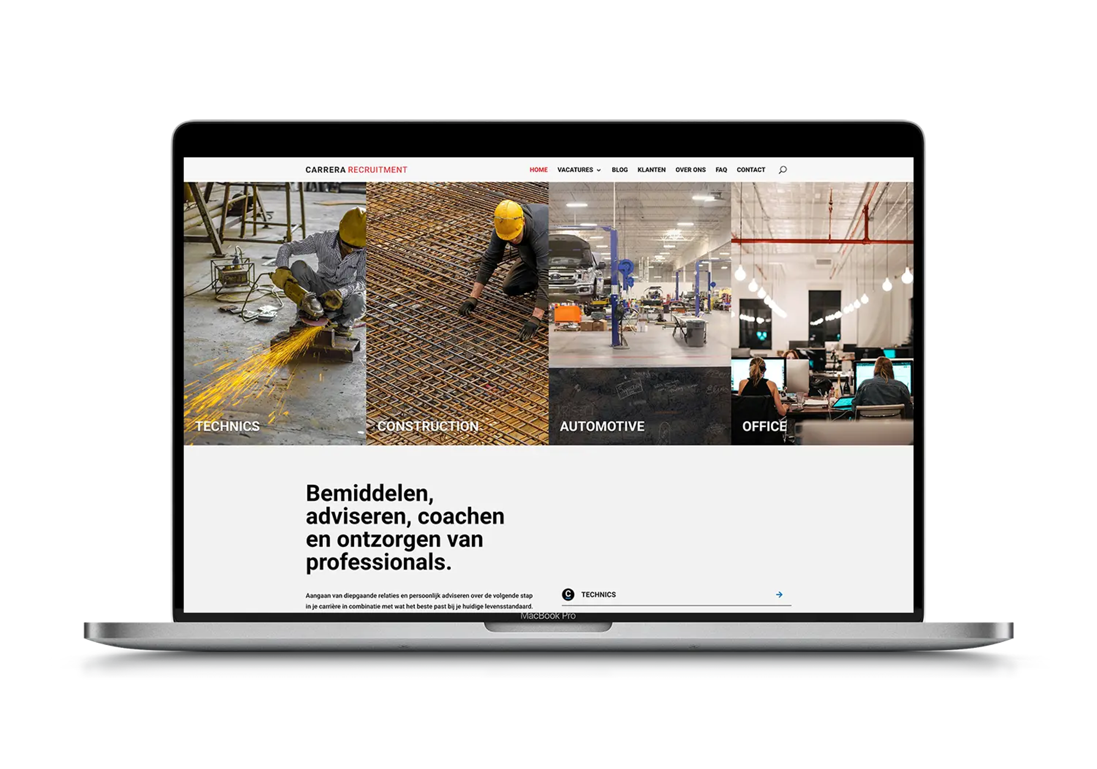 Carrera recruitment – mockup