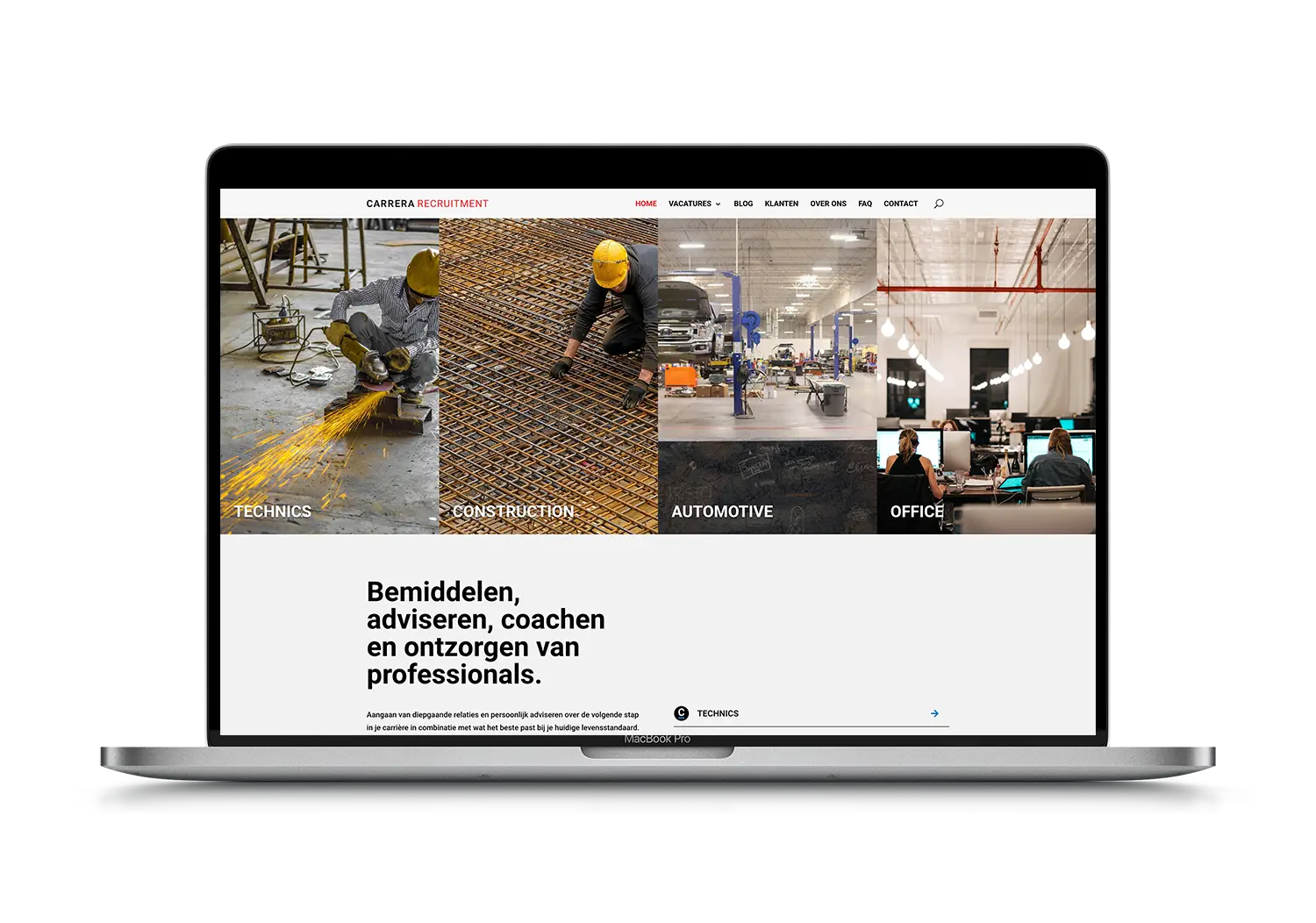 Carrera recruitment – mockup