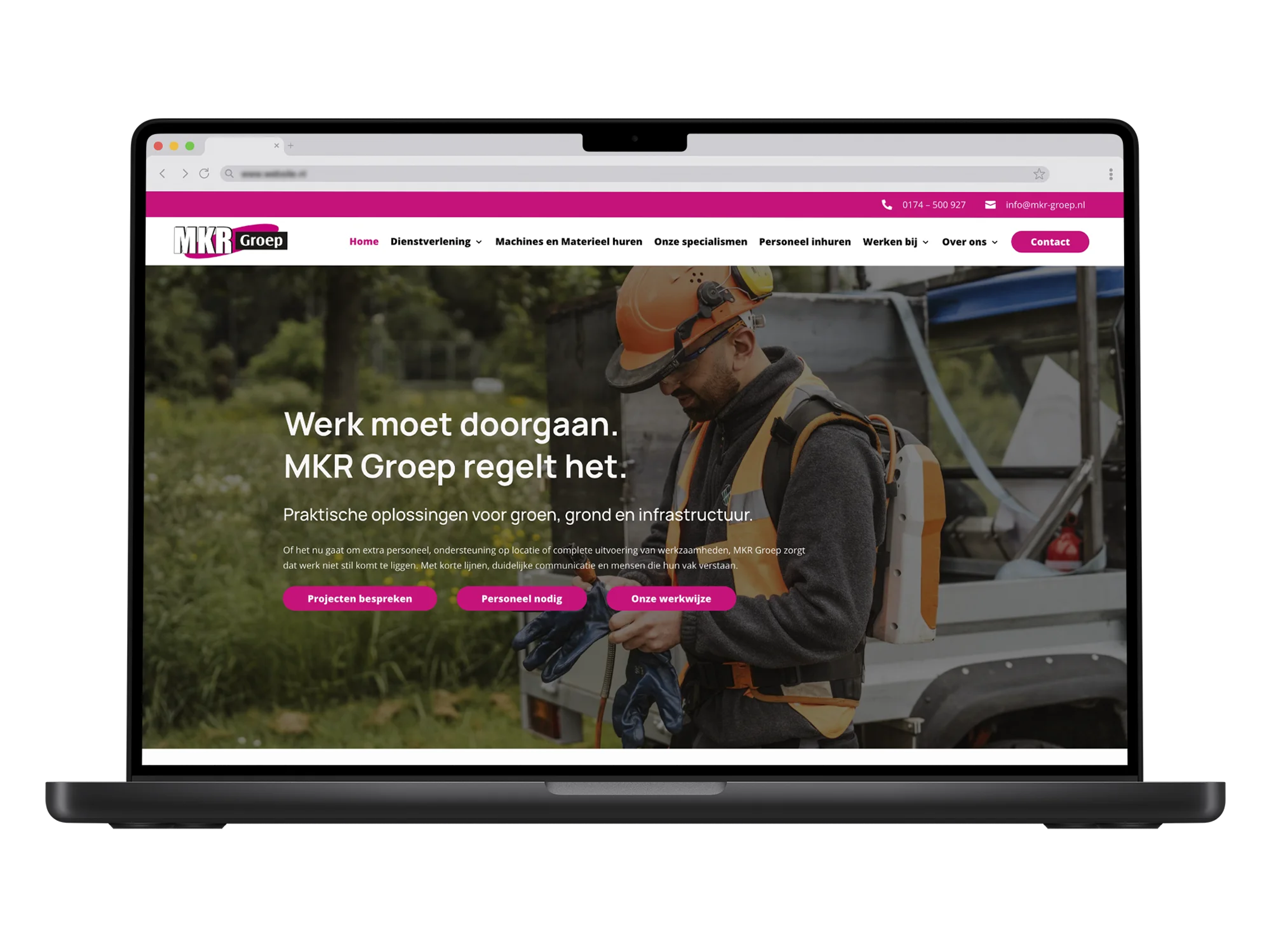MKR Groep – mockup