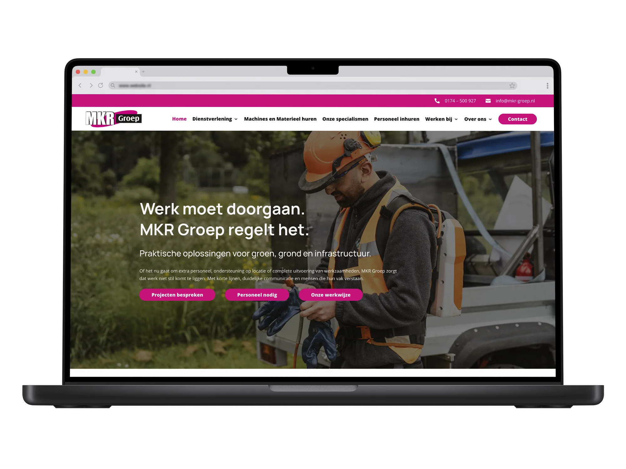 MKR Groep – mockup