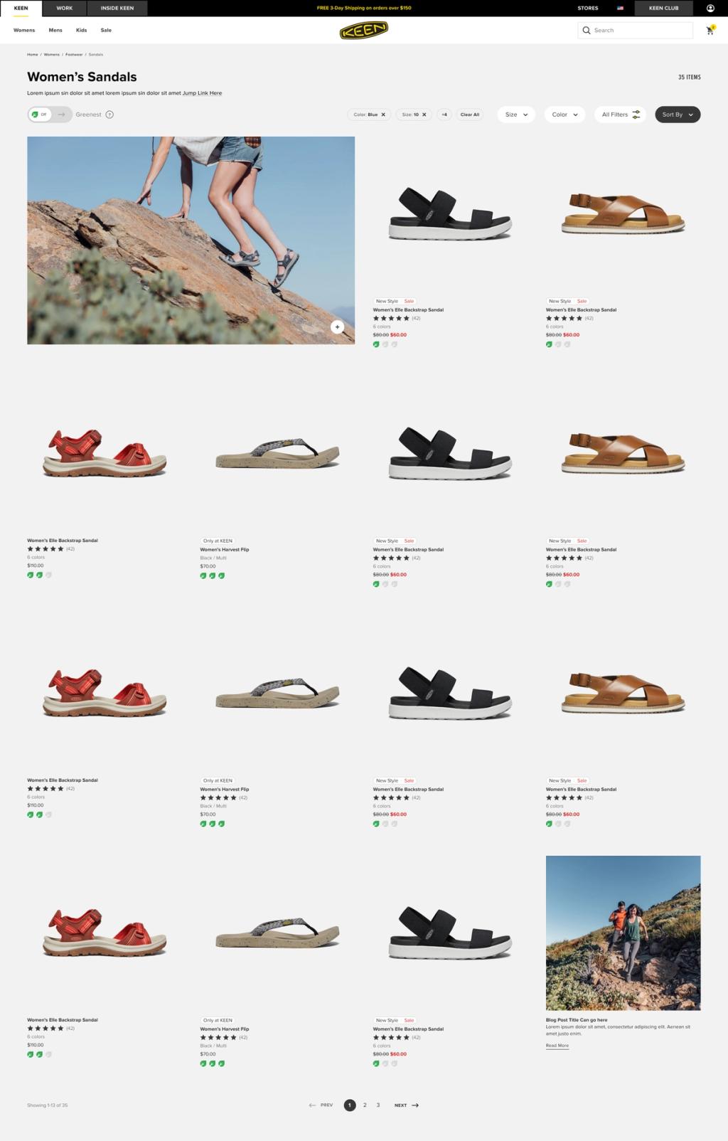KEEN product listing page