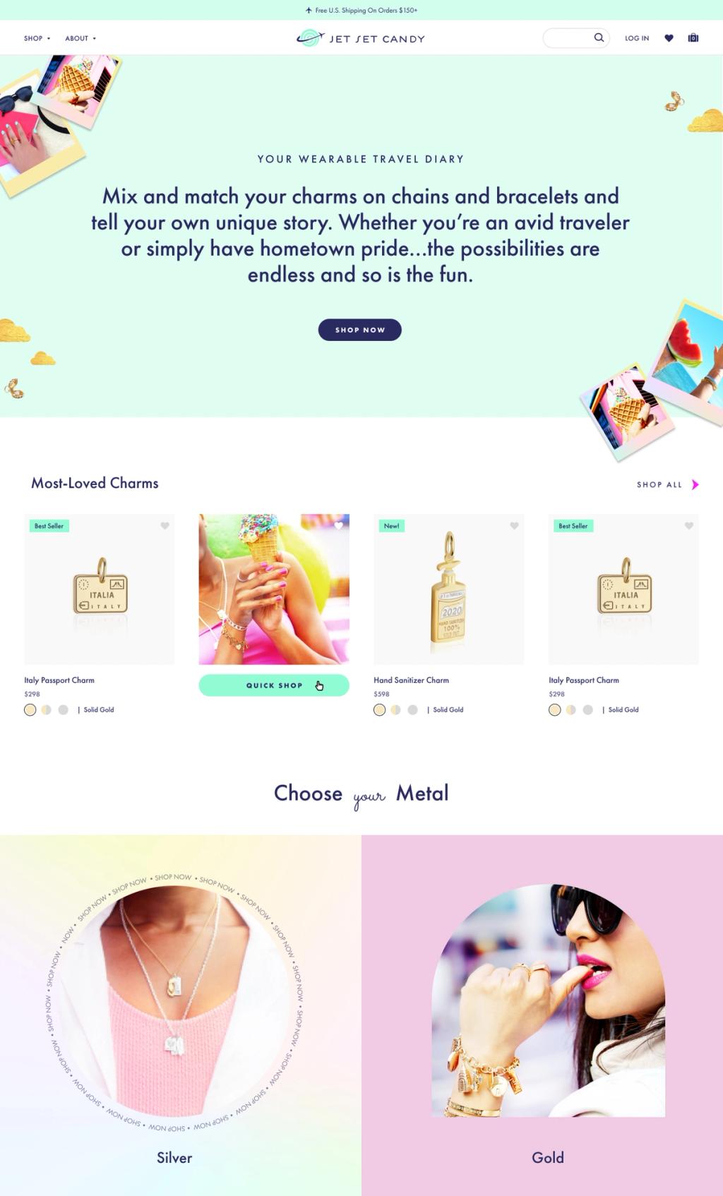 Desktop screenshot of a jewelry company