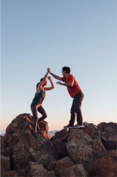Two people hiking