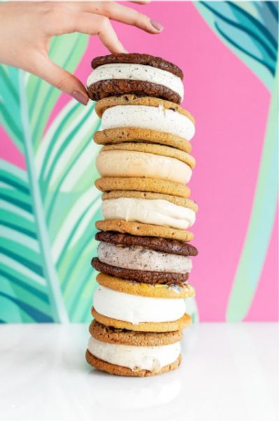 Stacked Coolhaus ice cream sandwiches