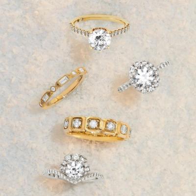 An assortment of gold and silver rings