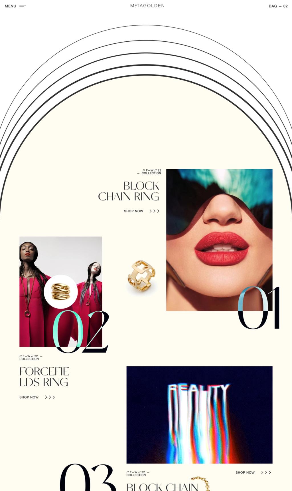 Metagolden Website Layout